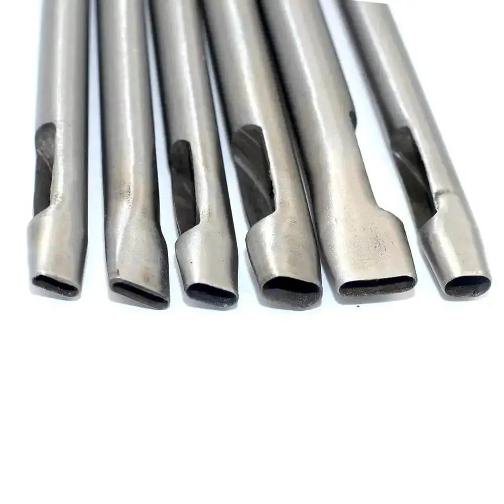 Six Size Leather Oval Hole Punch Set With Carbon Steel Punches For Belts Straps Gaskets And Other Soft Materials Easy Hammer Installation Creates Clean Oval Holes For Leather Crafting - Image 4