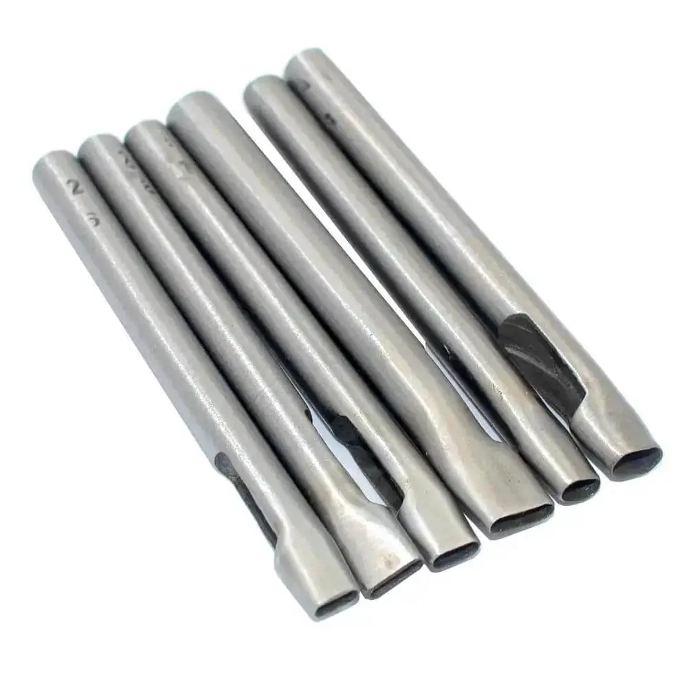 Six Size Leather Oval Hole Punch Set With Carbon Steel Punches For Belts Straps Gaskets And Other Soft Materials Easy Hammer Installation Creates Clean Oval Holes For Leather Crafting - Image 5