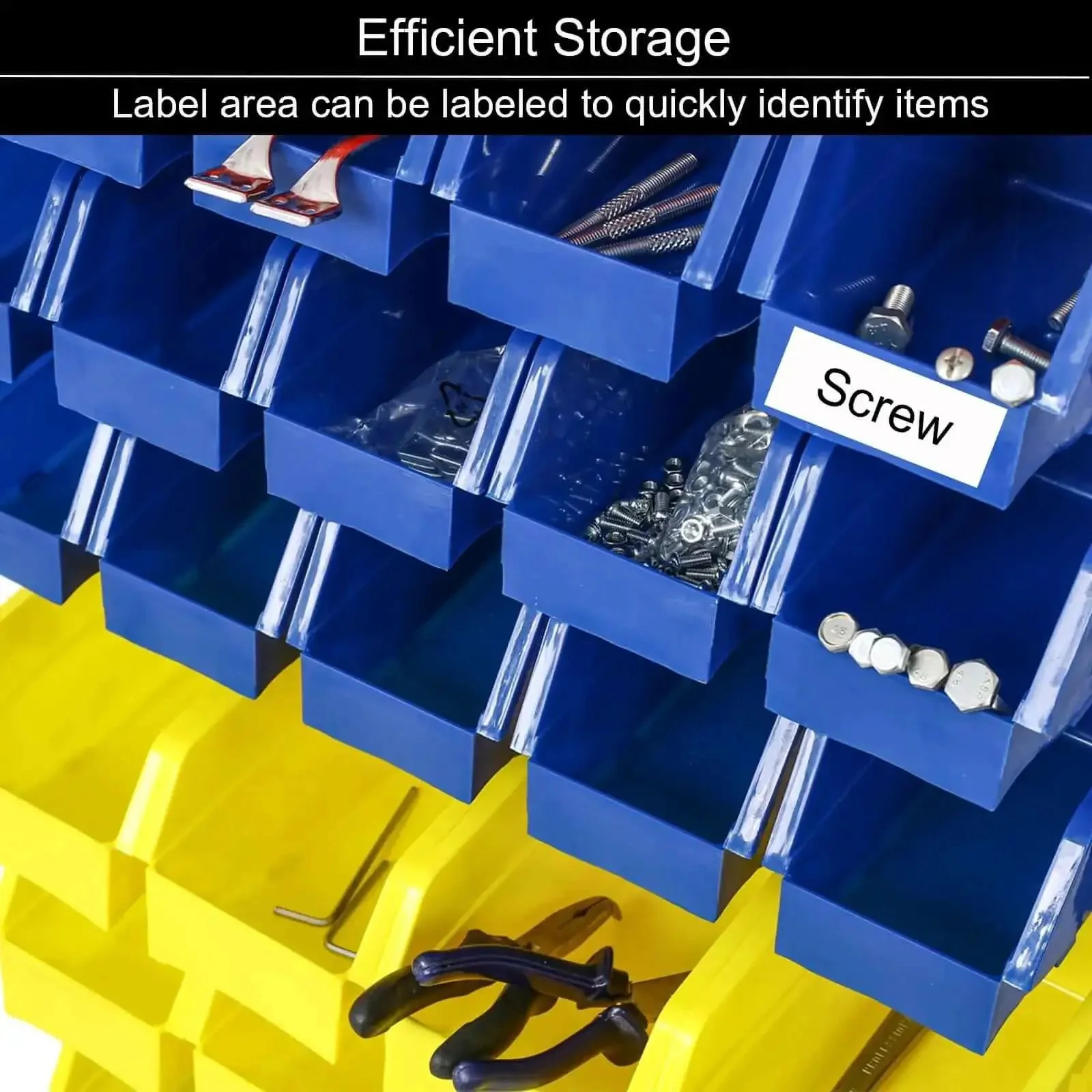 Six Tier Rolling Bin Storage Rack With Sixty Color Coded Bins On Smooth Wheels Dual Sided Parts Organizer With Top Tray Heavy Duty Steel Frame And 350 Lb Capacity Ideal For Garage Workshop And Utility Space - Image 5