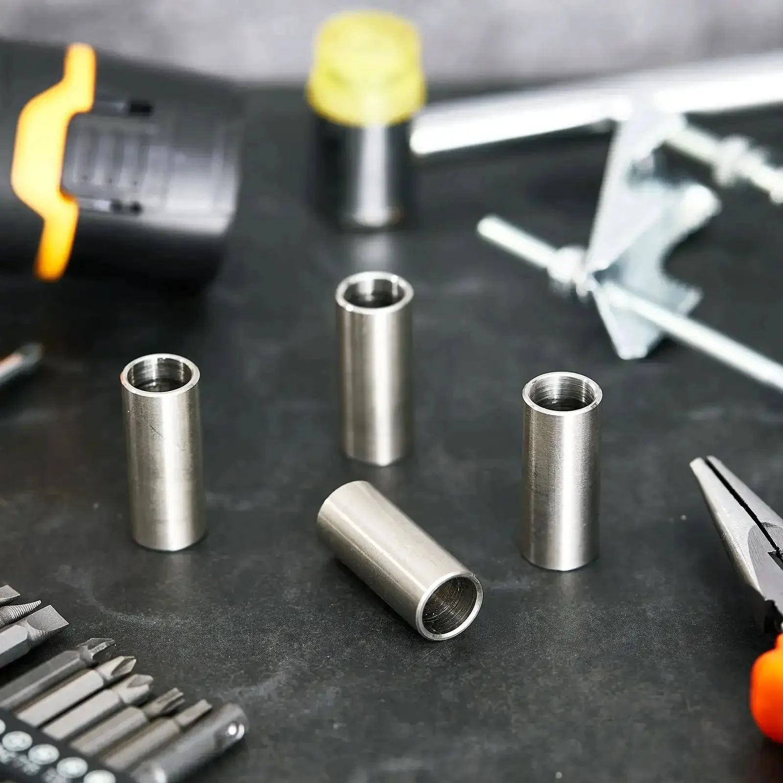 Sixteen Pack Stainless Steel Spacers, 1/2 Inch Outer Diameter, 3/8 Inch Inner Diameter, 1 Inch Length, Unthreaded Round Standoff Bushings, Plain Finish, Durable Metal Spacers for 3/8 Inch Screws, Bolts and Rods - Image 2