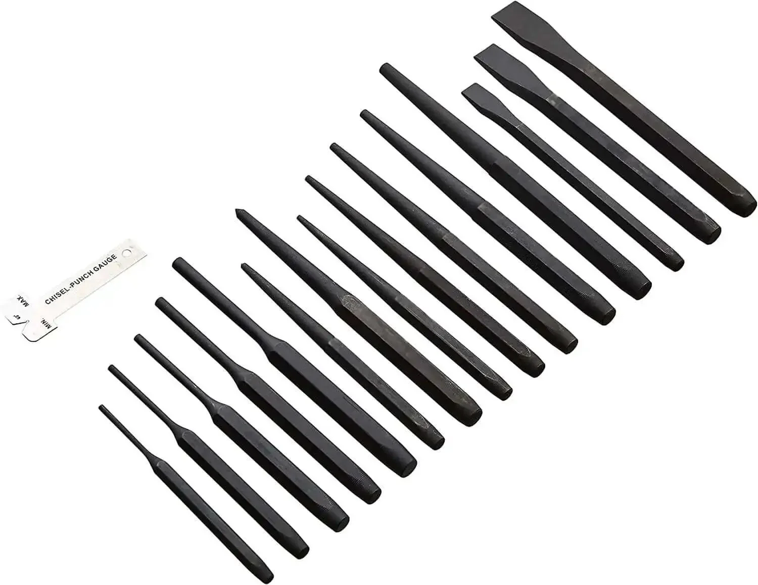 Sixteen Piece Pro Grade Chrome Vanadium Steel Punch And Chisel Set With Storage Pouch For Woodworking Includes Cold Chisels Pin Punch Center Punch And Gauge Heat Treated For Comfort And Precision At Every Hit - Image 6