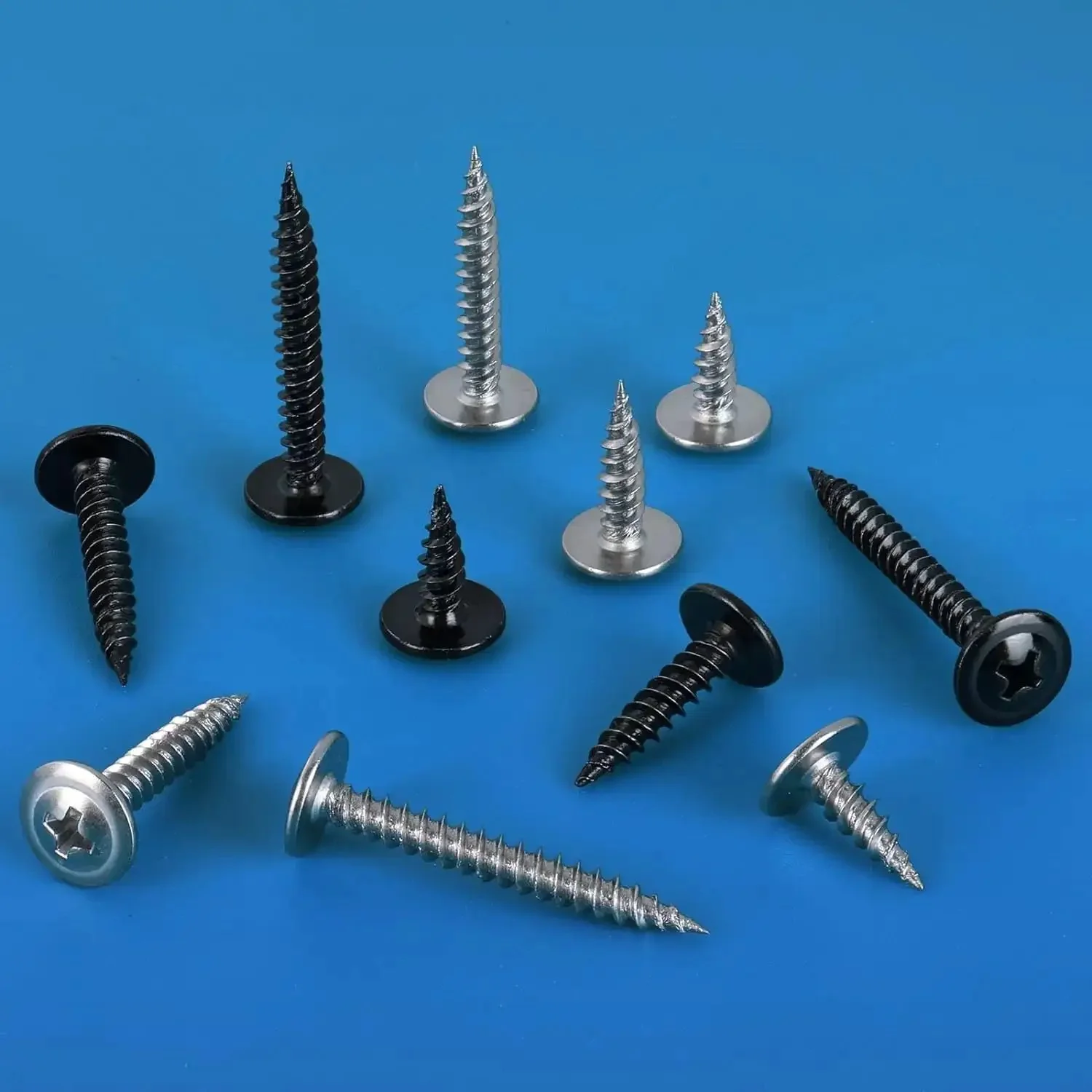 Size Eight Modified Truss Head Wood Screws Set Stainless Steel 410 Self Tapping Assortment 165 Pieces For DIY Projects Includes One Half Inch Three Quarter Inch One Inch One And A Quarter Inch One And A Half Inch Two Inch Lengths - Image 2