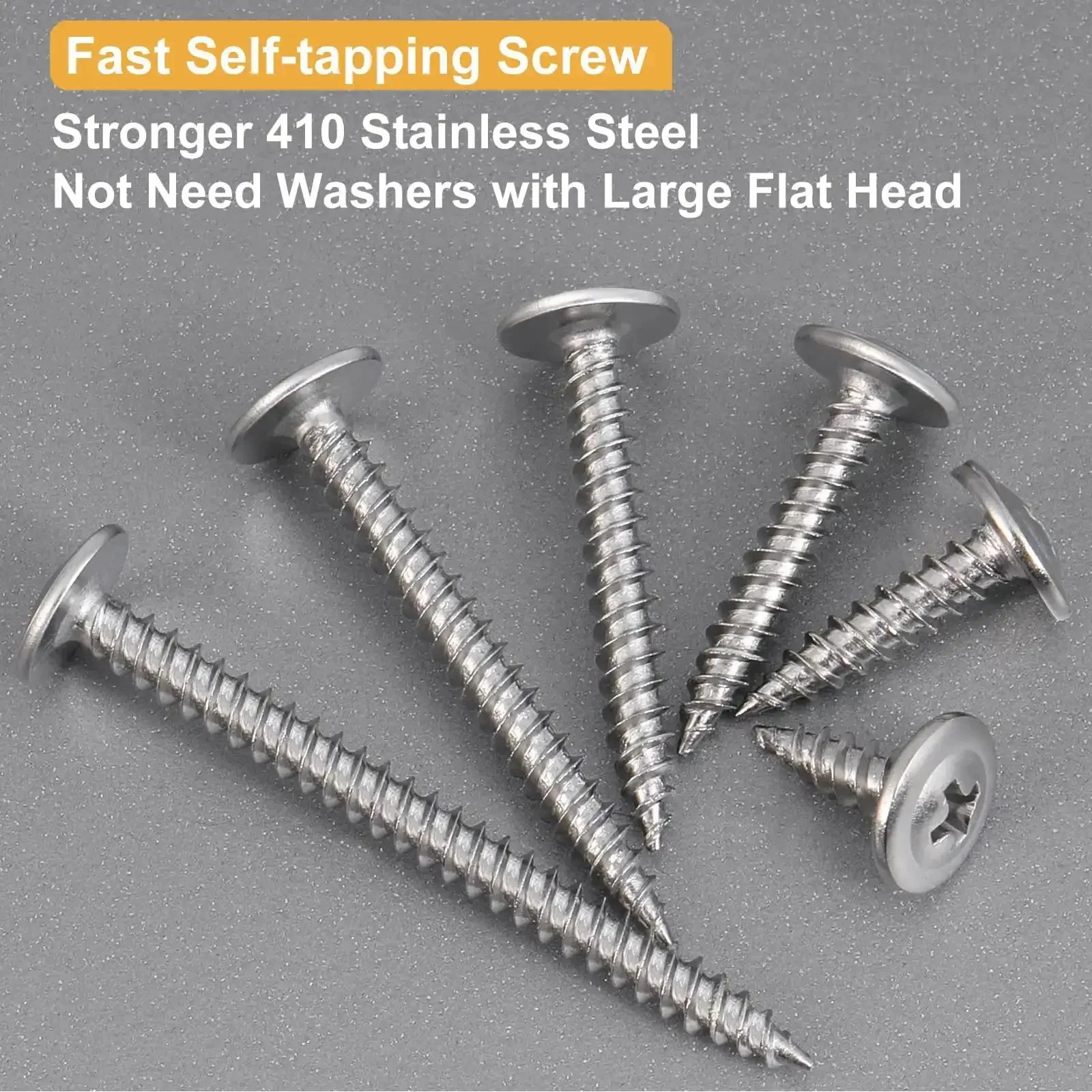 Size Eight Modified Truss Head Wood Screws Set Stainless Steel 410 Self Tapping Assortment 165 Pieces For DIY Projects Includes One Half Inch Three Quarter Inch One Inch One And A Quarter Inch One And A Half Inch Two Inch Lengths - Image 5