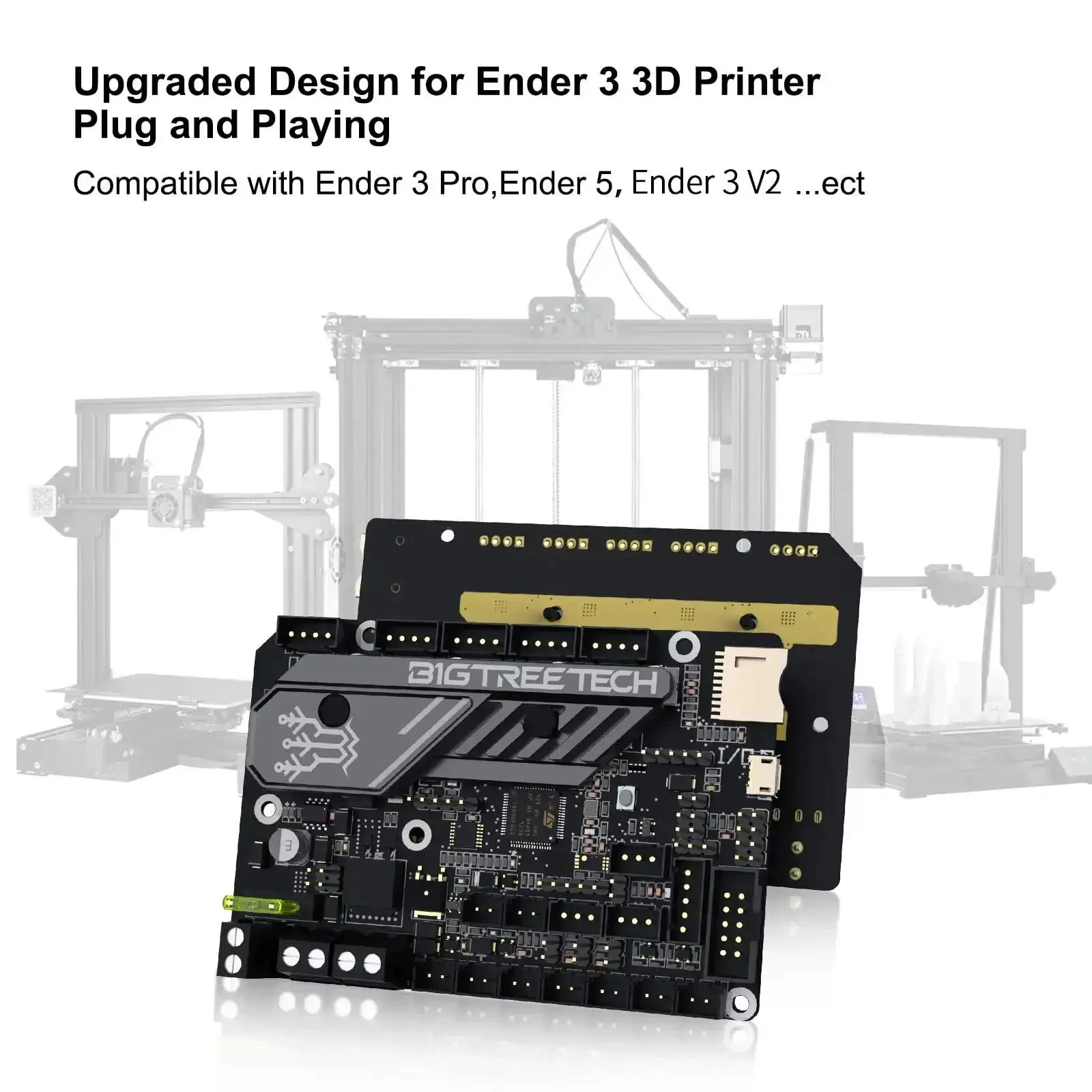 SKR Mini E3 V3 32 Bit Control Board With Integrated TMC2209 UART Stepper Driver No Fuss Klipper And Marlin Ready Silent Motion Compatible With Ender 3 Ender 3 Pro Ender 3 V2 And Ender 5 3D Printers - Image 2