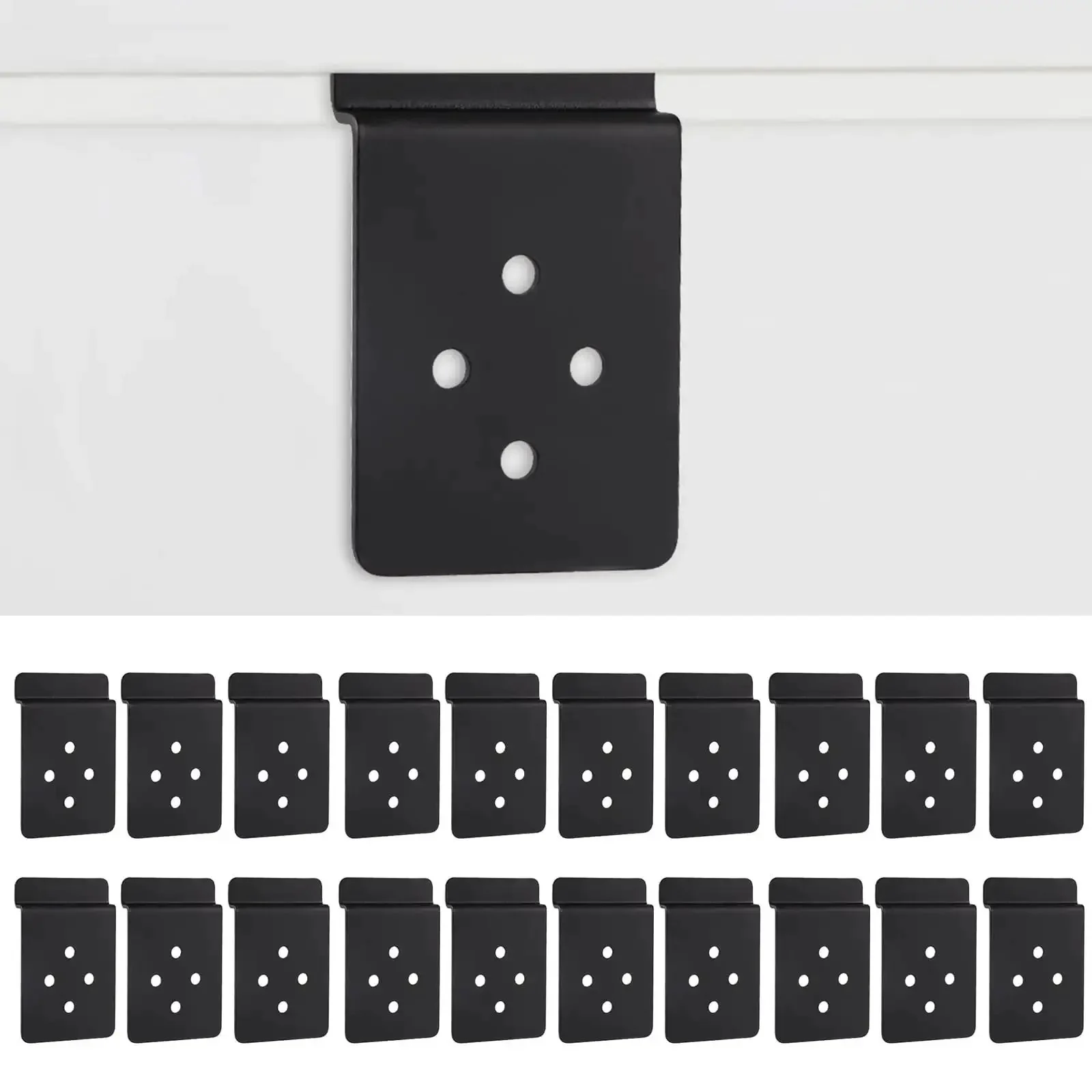 Slatwall Metal Plate Mount Backplate For Slatwall Panels Built Tough Heavy Duty Slat Wall Mounting Adapter 3.4 x 2.2 In Rustproof Powder Coated Easy Install Retail Display Ready Black