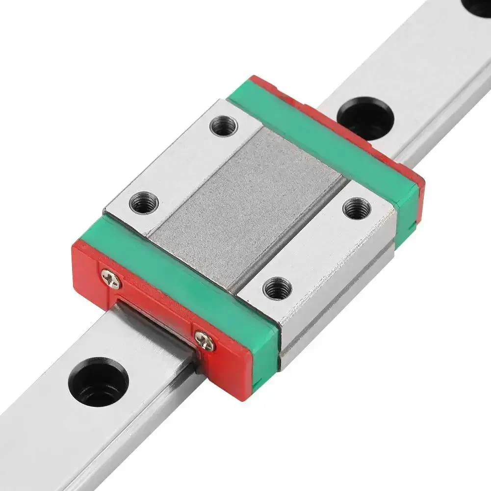 Slick Compact Miniature Linear Rail Guide Set 12mm Wide By 250mm Long With Two Slide Blocks High Precision Four Point Contact Bearings Steel Construction Lubrication System For CNC Tables And Tiny Motion Projects - Image 5