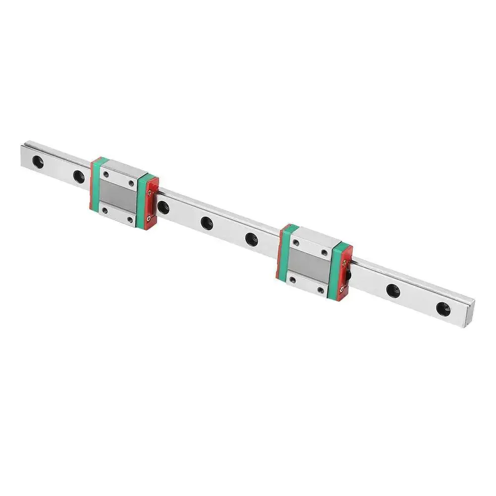 Slick Compact Miniature Linear Rail Guide Set 12mm Wide By 250mm Long With Two Slide Blocks High Precision Four Point Contact Bearings Steel Construction Lubrication System For CNC Tables And Tiny Motion Projects - Image 6