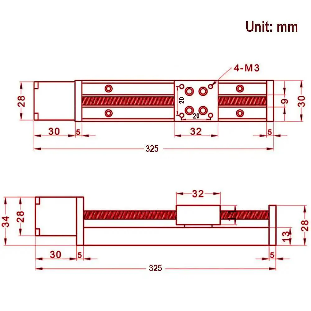 Slick Mini Linear Rail Guide Slide Actuator 250mm Stroke With T6x1 Lead Screw And NEMA 11 Stepper Motor For DIY CNC Router X Y Z Kit Precision Motion System - Image 8