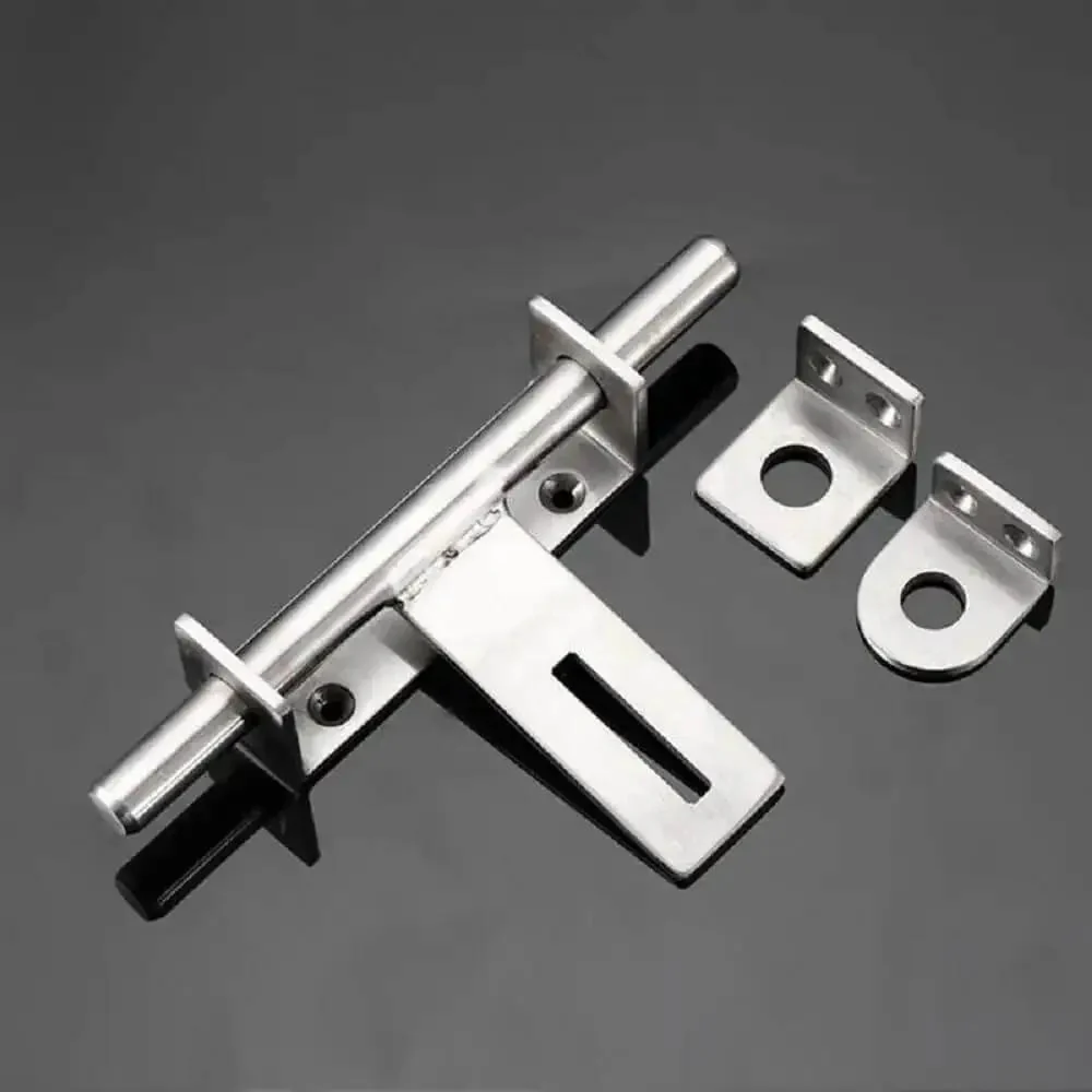 Sliding Bolt Gate Latch with Padlock Hole Heavy Duty 304 Stainless Steel Barrel Door Latch Brushed Finish Built Tough for Exterior Use Rust Proof Extra Security Hasp Ideal for Fences Gates and Barn Doors - Image 3