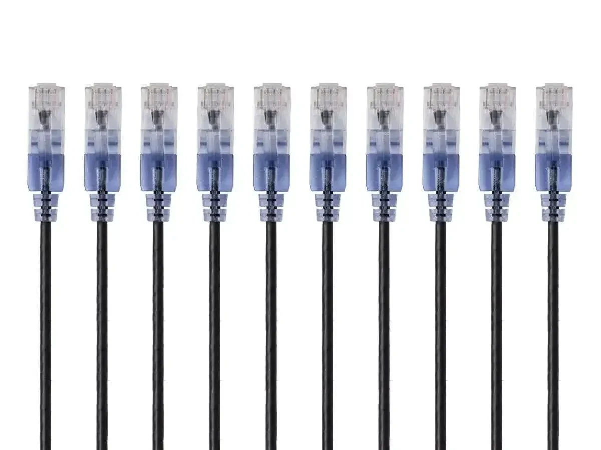 SlimRun Cat6A Ethernet Patch Cable 1ft Snagless RJ45 UTP 550MHz 10G Bare Copper 30AWG Blue 10-Pack for High-Density Data Centers and Fast Easy Home Networking - Image 5