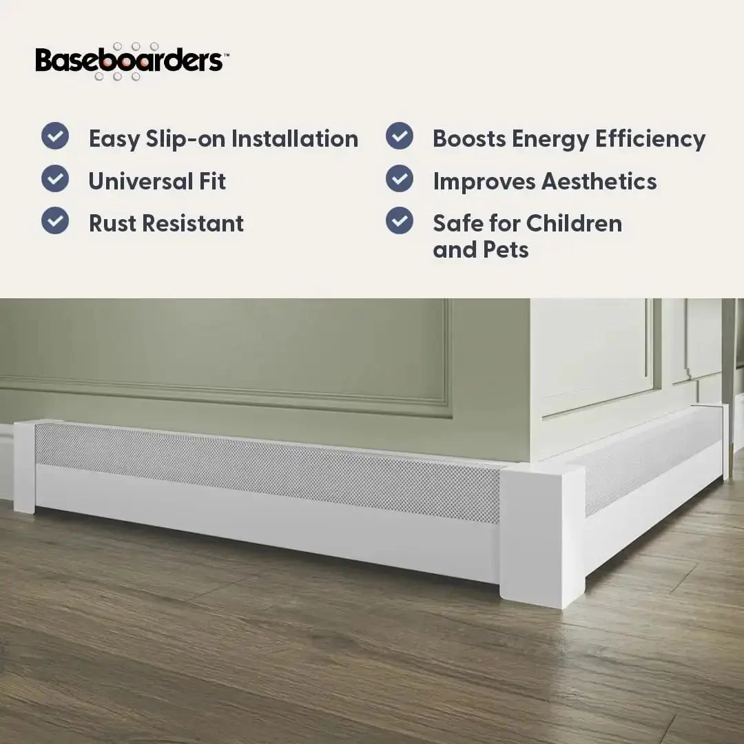 Slip On 5 Foot Galvanized Steel Baseboard Heater Cover White Rust Resistant For Hydronic Hot Water Systems Keeps Heater Dust Free And Boosts Energy Efficiency At Home - Image 4