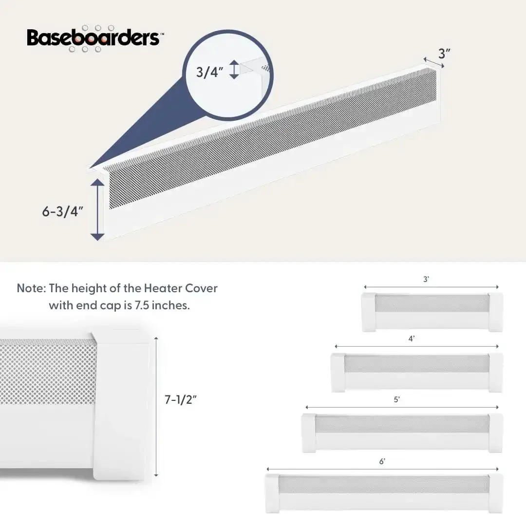 Slip On 5 Foot Galvanized Steel Baseboard Heater Cover White Rust Resistant For Hydronic Hot Water Systems Keeps Heater Dust Free And Boosts Energy Efficiency At Home - Image 6
