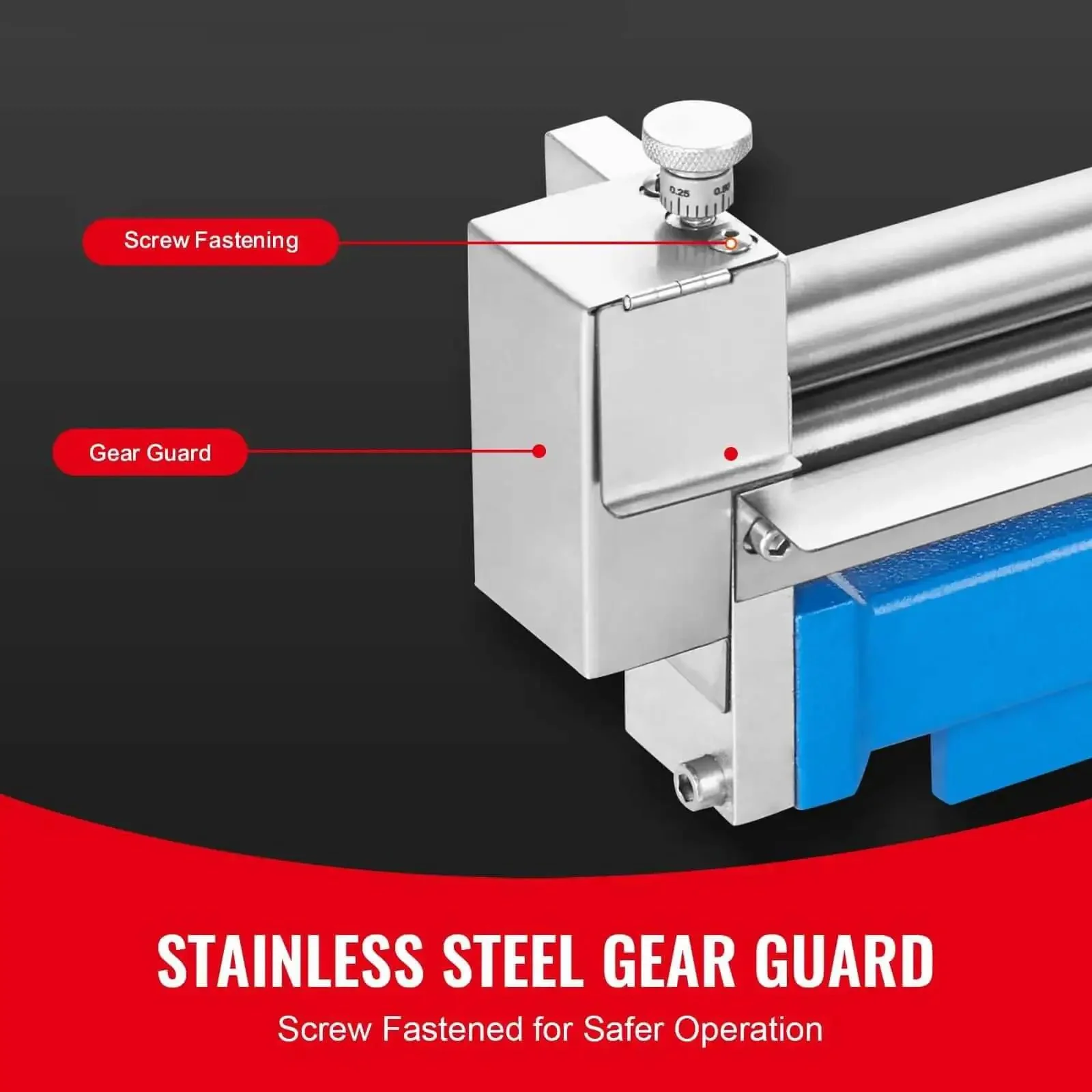 Slip Roll Machine With 12.6 Inch Forming Width For 20 Gauge Metal, Sheet Metal Rolling And Bending Tool With Two Detachable Rollers For Low Carbon Steel Copper And Aluminum Alloy, Heavy Duty Pro Grade Roller Gap Adjustment - Image 6