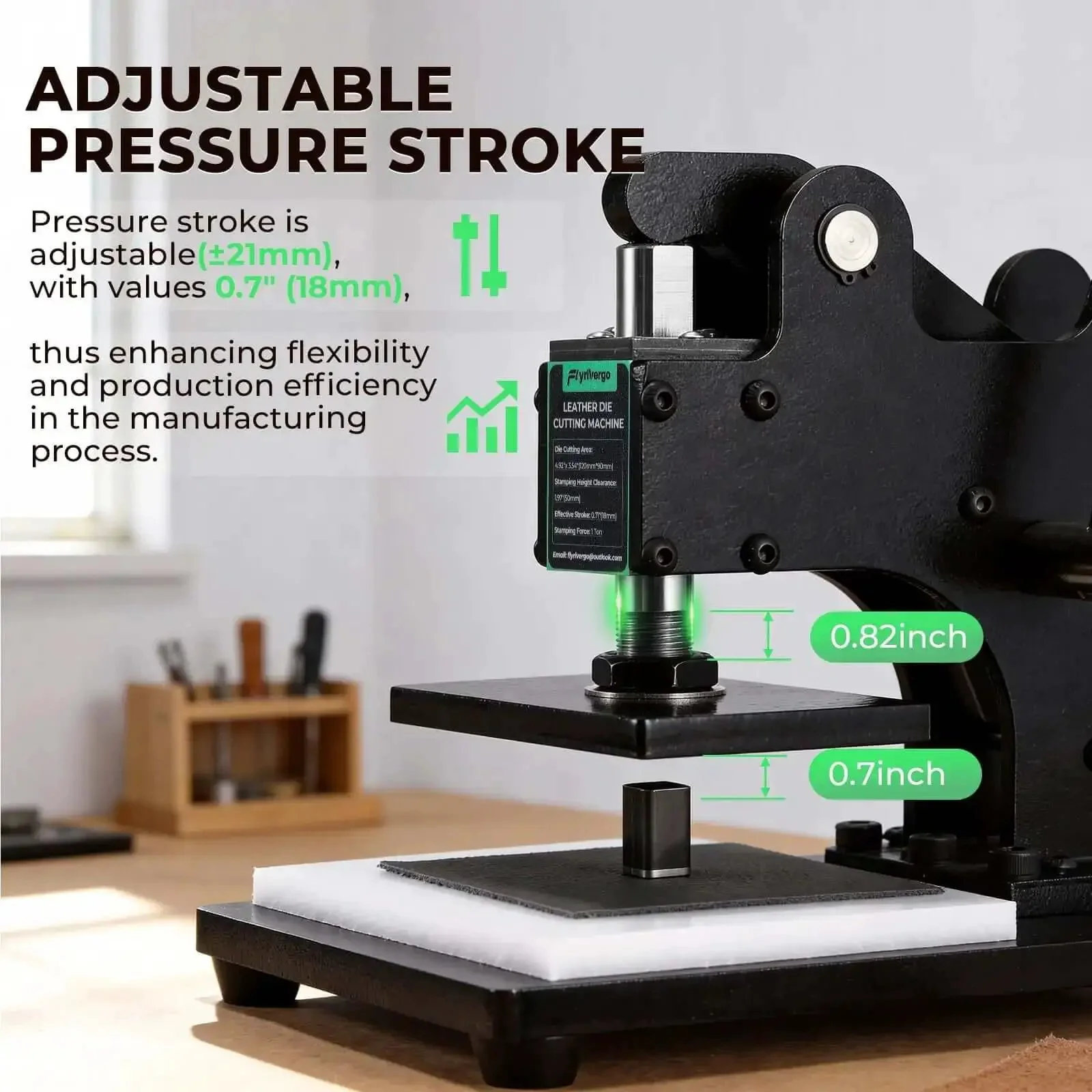 Small Leather Die Cutting Machine With 1 Ton Pressure And 18 Piece Die Set, Ultra Compact Desk Friendly For DIY Crafting, Manual Die Cutter Stamping Machine With Adjustable Stroke, Great For Home Projects - Image 3