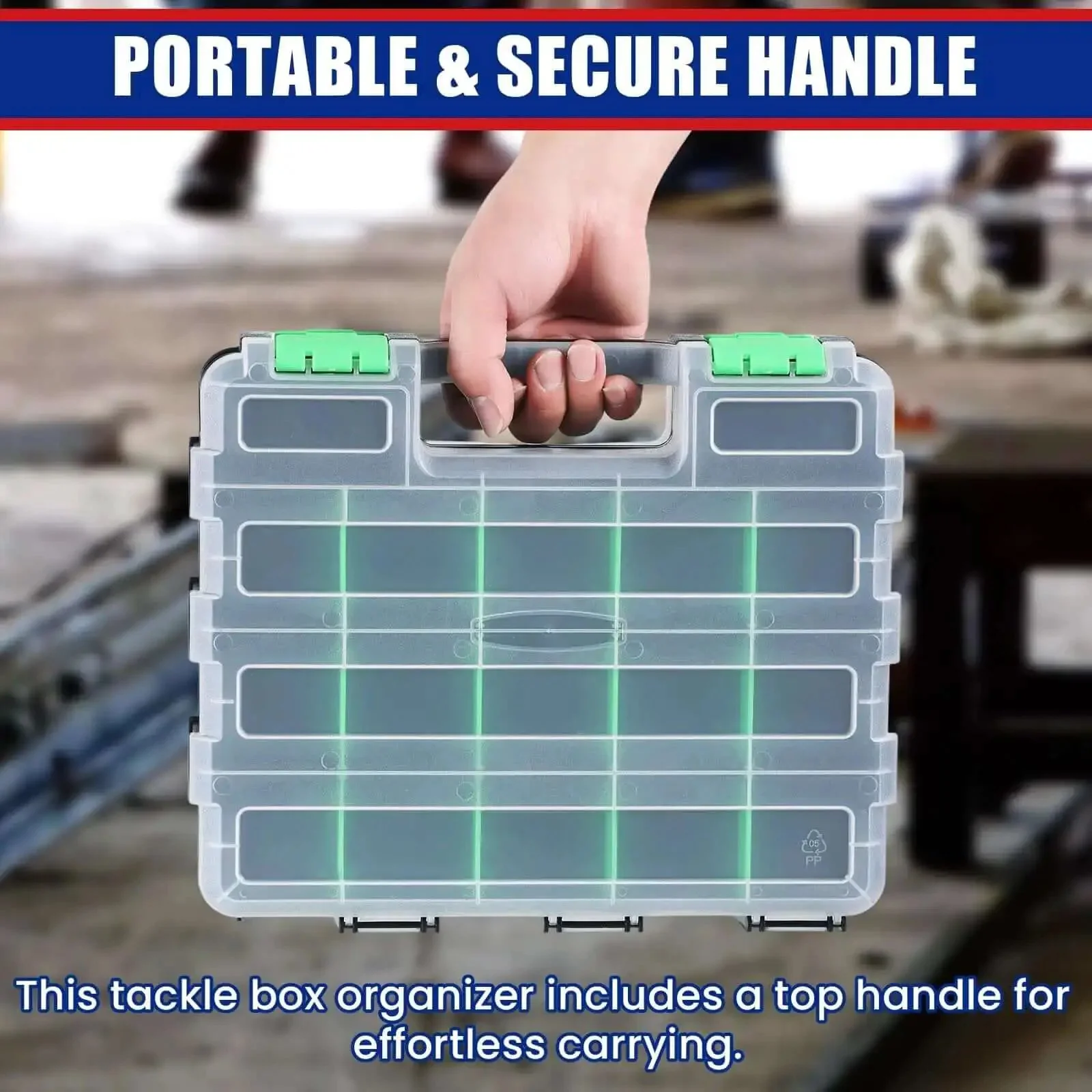Small Parts Organizer And Hardware Storage Box Set Double Sided 34 Compartment Organizer With 24 Removable Dividers 2 Pack Green Grab And Go Ready For Screws Nuts Bolts Craft Tackle And DIY Projects - Image 3