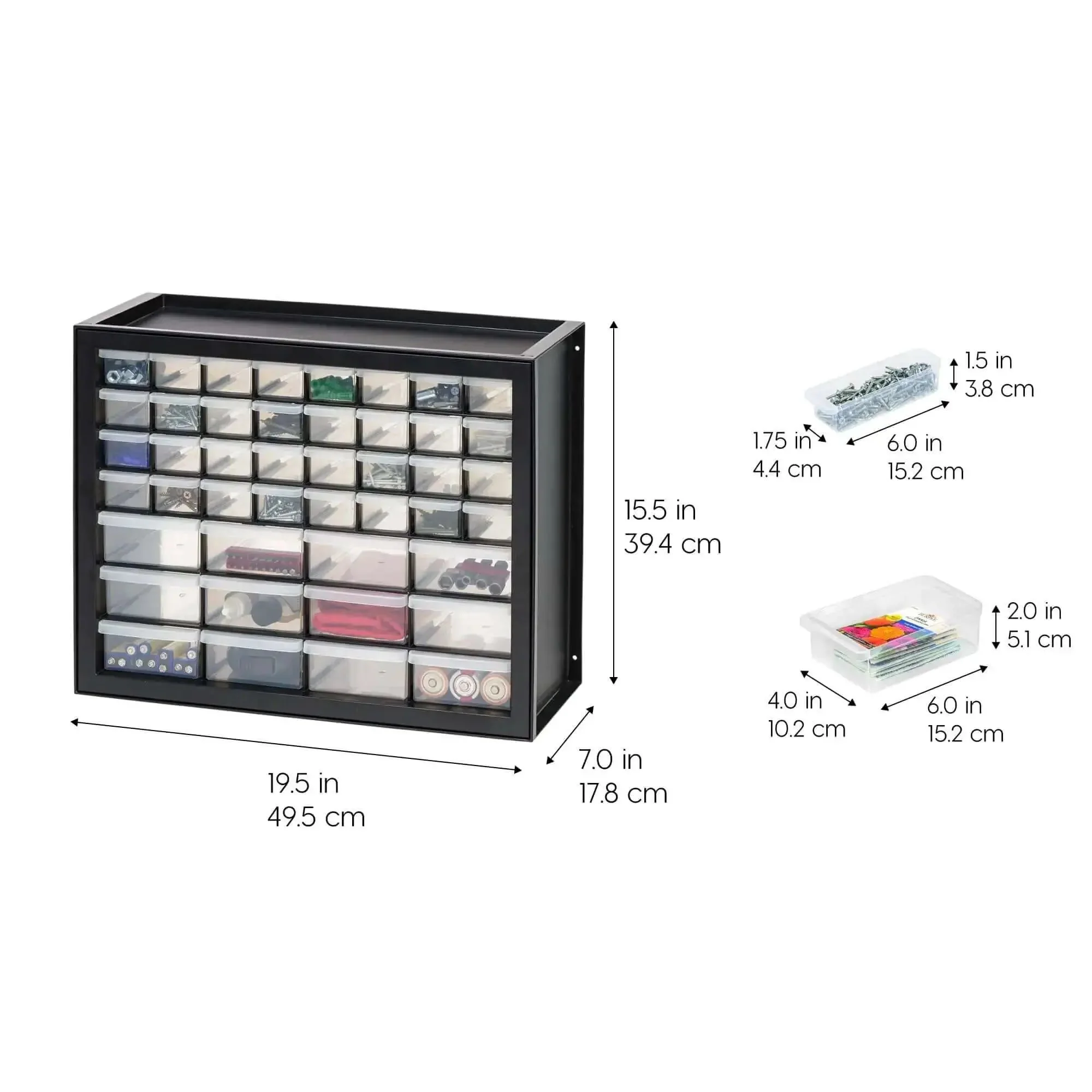 Small Parts Storage Cabinet With 44 Drawer Organizer For Screws Nuts Bolts Electronics Hardware Beads Crafts And More, Built Tough Made In USA Stackable Black Boss Grade - Image 8