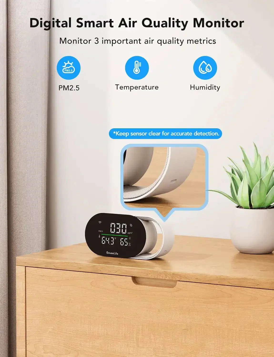 Smart Air Quality Monitor With PM2.5 Sensor, WiFi, Temperature And Humidity Tracking, LED Display, Ultra Fast Two-Second Refresh, Two-Year Data Storage, Ideal For Home Or Office - Image 6