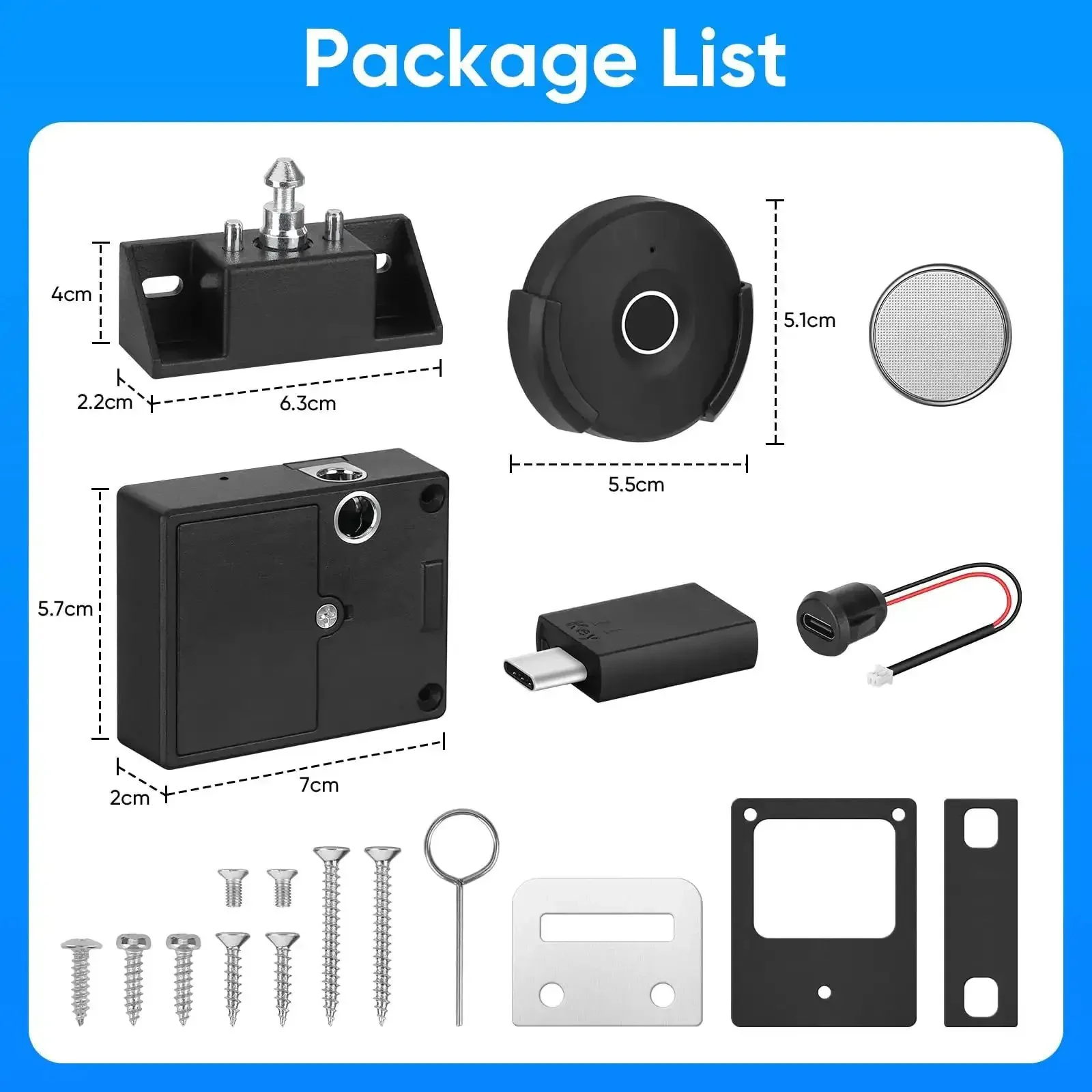 Smart Cabinet Lock With Fingerprint, Remote Unlock, And USB Key Backup, Holeless Installation For Home Office Closet And File Drawers, 10 Meter Range, No Hassle Keyless Hidden Locker Security For Wardrobe - Image 2