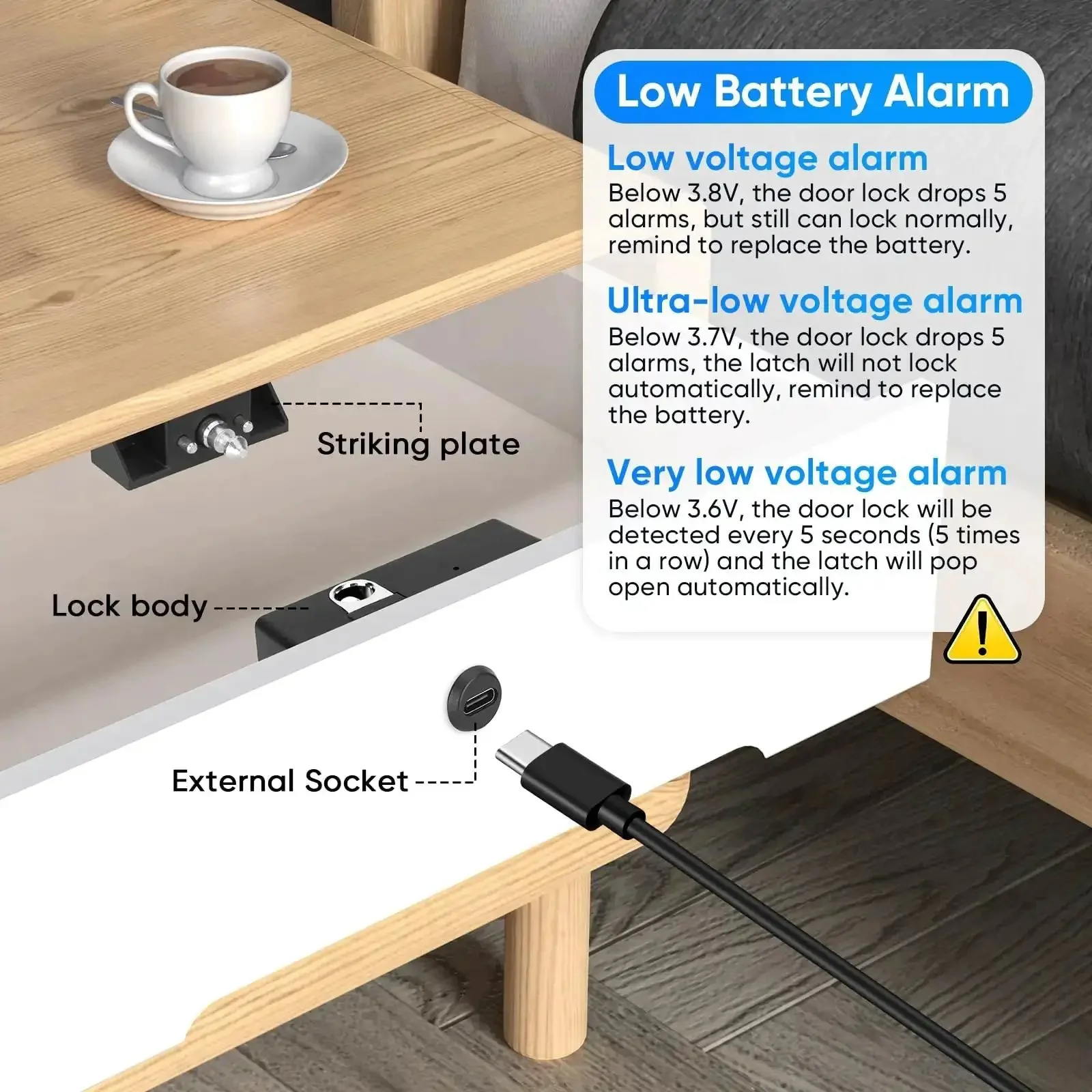 Smart Cabinet Lock With Fingerprint, Remote Unlock, And USB Key Backup, Holeless Installation For Home Office Closet And File Drawers, 10 Meter Range, No Hassle Keyless Hidden Locker Security For Wardrobe - Image 6