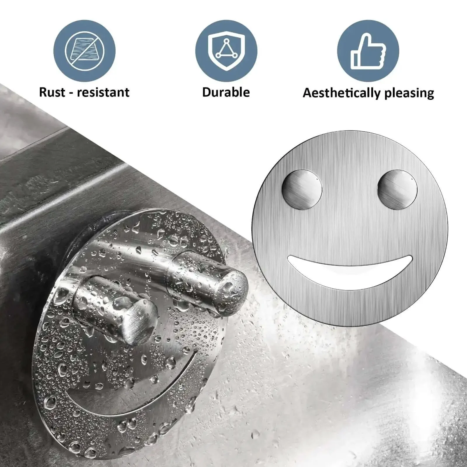 Smiley Face Stainless Steel Dish Sponge Holder With Suction Cup Silver Sink Caddy Organizer Storage For Kitchen RV And Apartment Scrubber Durable Space Saving Rust Resistant Modern Decor Accessories Gotta Have - Image 3