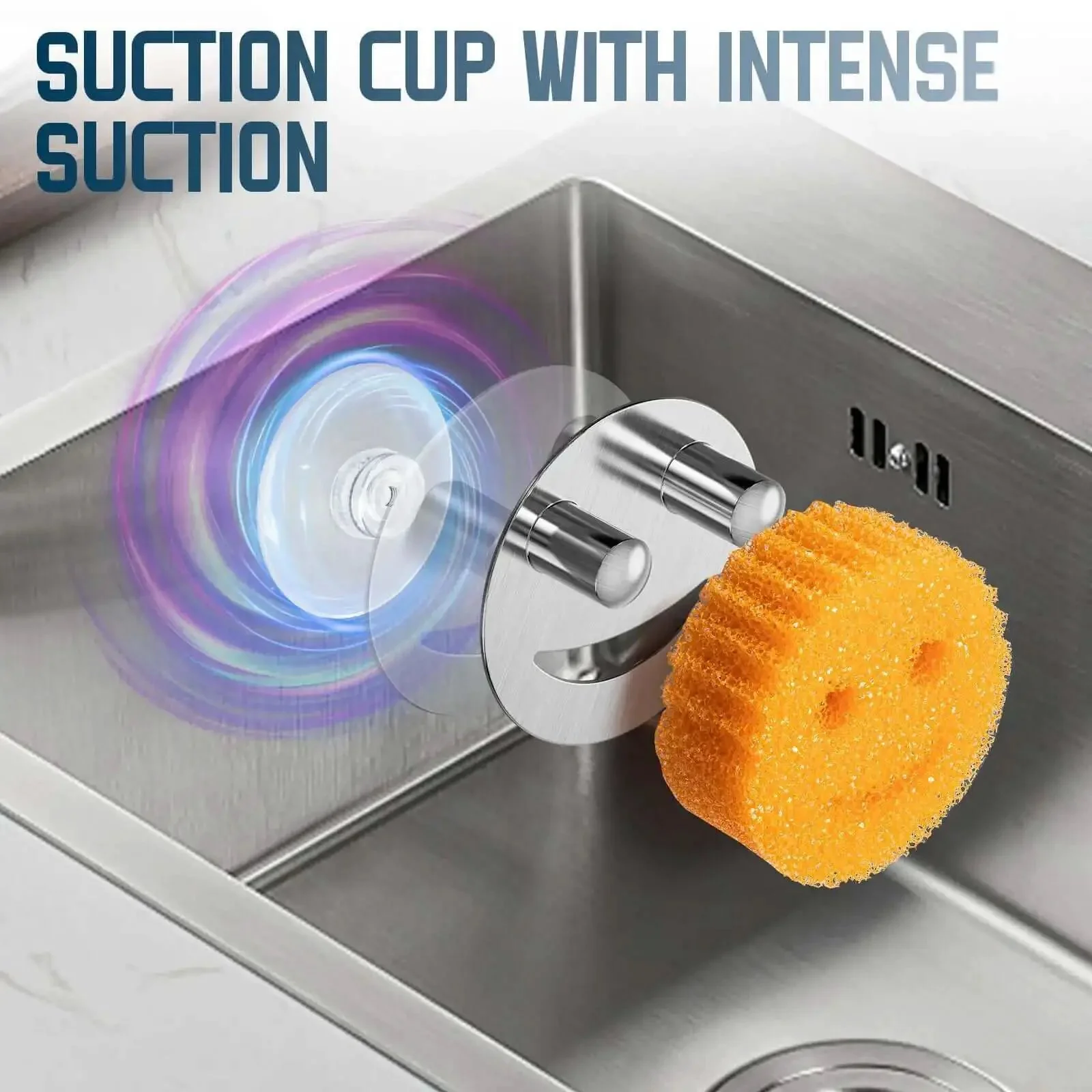 Smiley Face Stainless Steel Dish Sponge Holder With Suction Cup Silver Sink Caddy Organizer Storage For Kitchen RV And Apartment Scrubber Durable Space Saving Rust Resistant Modern Decor Accessories Gotta Have - Image 5