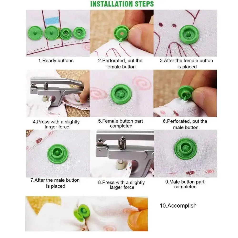 Snap Fasteners Kit With Pliers, 420 Complete Sets In 14 Colors, No Sew Plastic Snaps For Crafts And Clothing, Easy DIY Starter Pack, Includes 60 Caps, 30 Sockets, 30 Studs Per Color, Size 20 T5 - Image 7