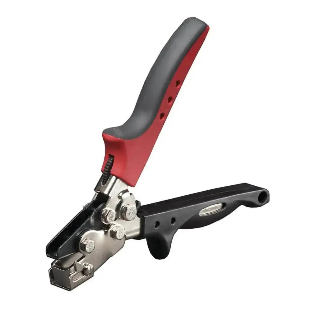 Snap Lock Punch For Gutters With Adjustable Throat Depth From One Quarter Inch To Five Eighths Inch, Soft Touch Non Slip Handle Insert, One Hand Operation Latch, Not For Heavy Sheet Metal, Silver Finish, Made In USA