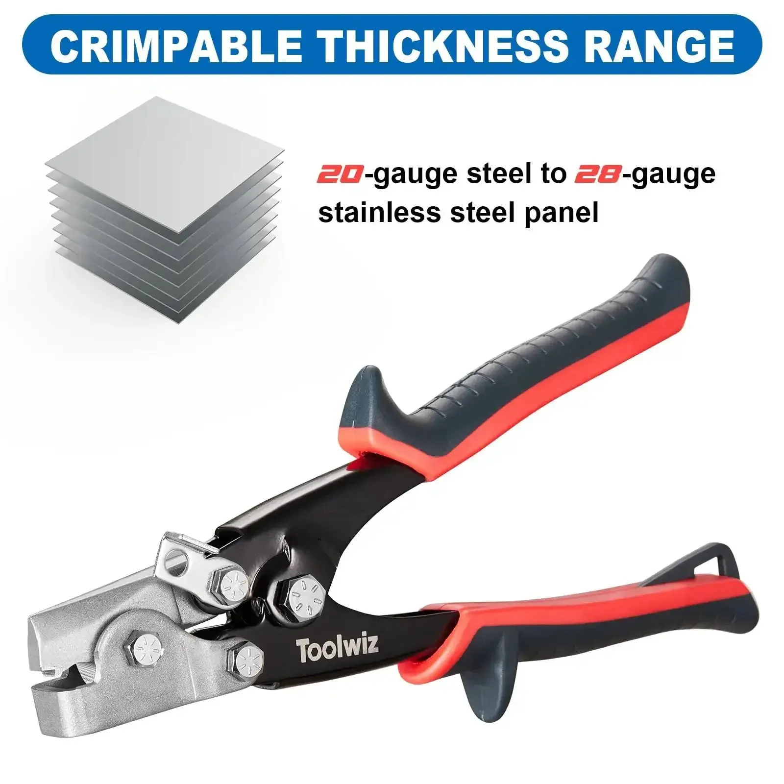 Snap Lock Punch Tool For Sheet Metal And Ductwork Drop Forged Steel Jaw Gutter End Cap Crimper Eight Point Five Inch Crimping Tool For Aluminum Siding HVAC Projects Tightening Crimping And Secure Joints - Image 4