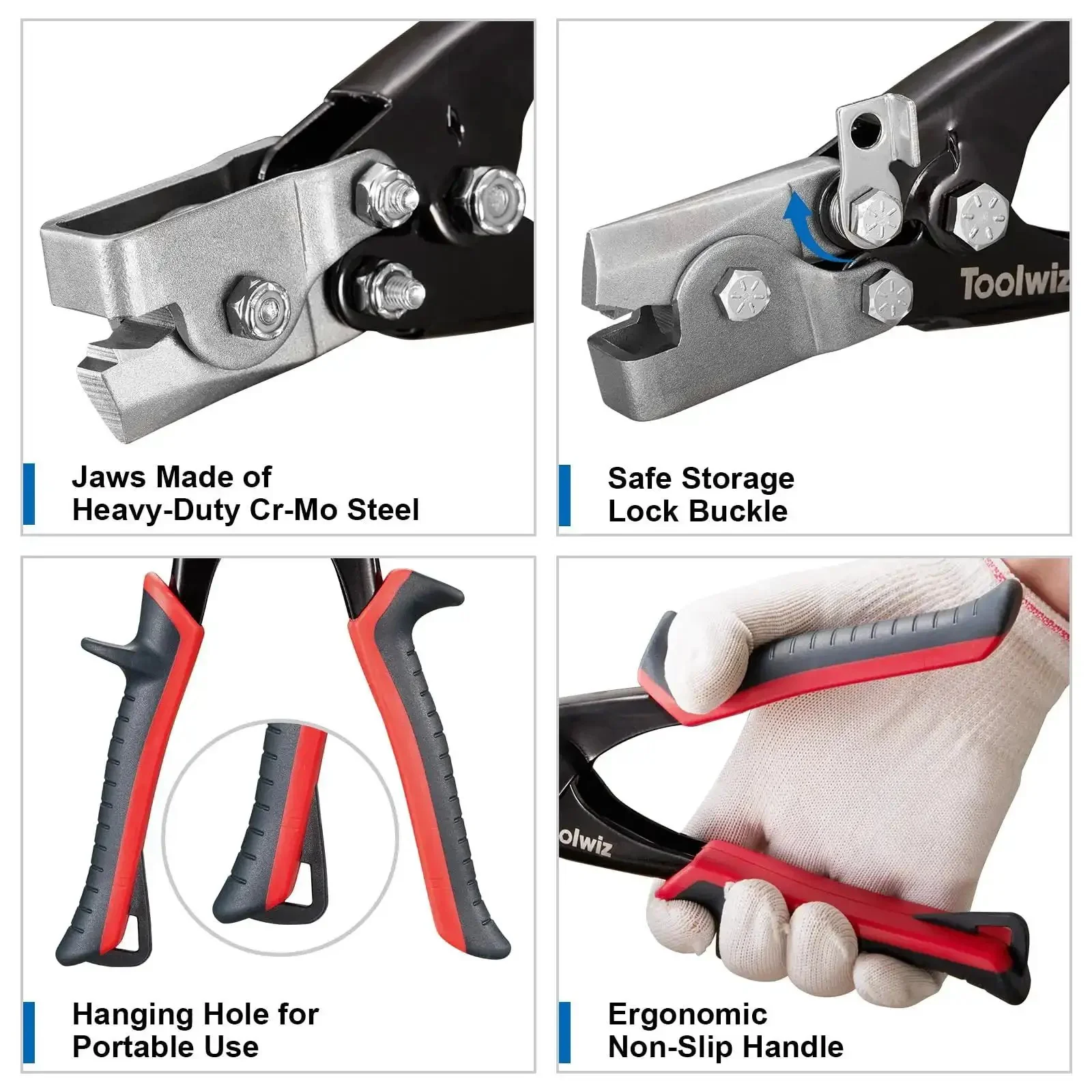 Snap Lock Punch Tool For Sheet Metal And Ductwork Drop Forged Steel Jaw Gutter End Cap Crimper Eight Point Five Inch Crimping Tool For Aluminum Siding HVAC Projects Tightening Crimping And Secure Joints - Image 5