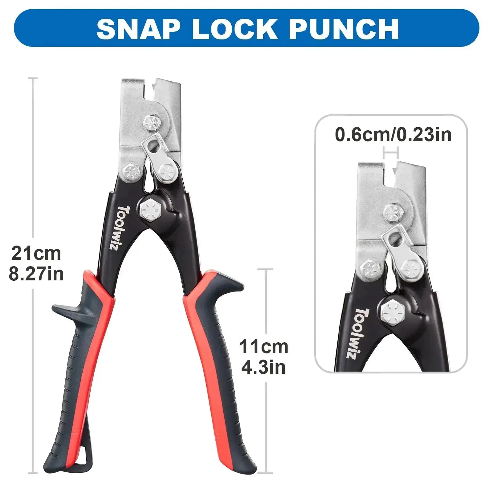 Snap Lock Punch Tool For Sheet Metal And Ductwork Drop Forged Steel Jaw Gutter End Cap Crimper Eight Point Five Inch Crimping Tool For Aluminum Siding HVAC Projects Tightening Crimping And Secure Joints - Image 7