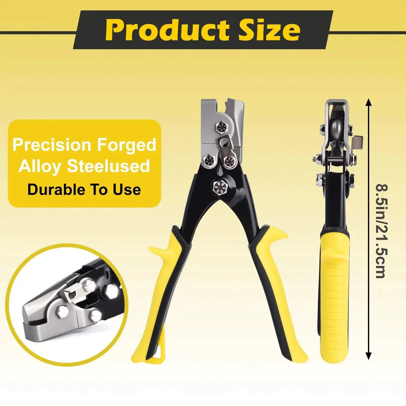 Snap Lock Punch Tool For Sheet Metal And Vinyl Siding 9 Inch End Cap Crimper For Gutter Corners Aluminum Siding Edges Corner Notcher And Duct Work Built Tough Durable Forged Alloy Steel Construction - Image 5