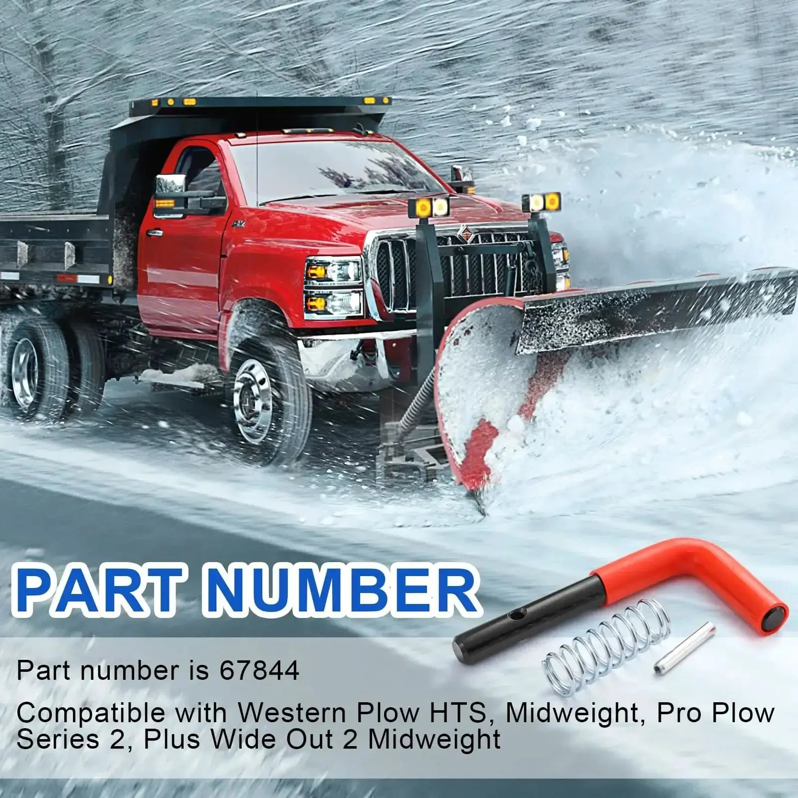 Snow Plow Stand Lock Pin Kit 67844 Compatible With Ultra Mount HTS Midweight Pro Plow Series With Handles Includes 2 Hairpin Clips And 2 Spring Lock Pins - Image 6