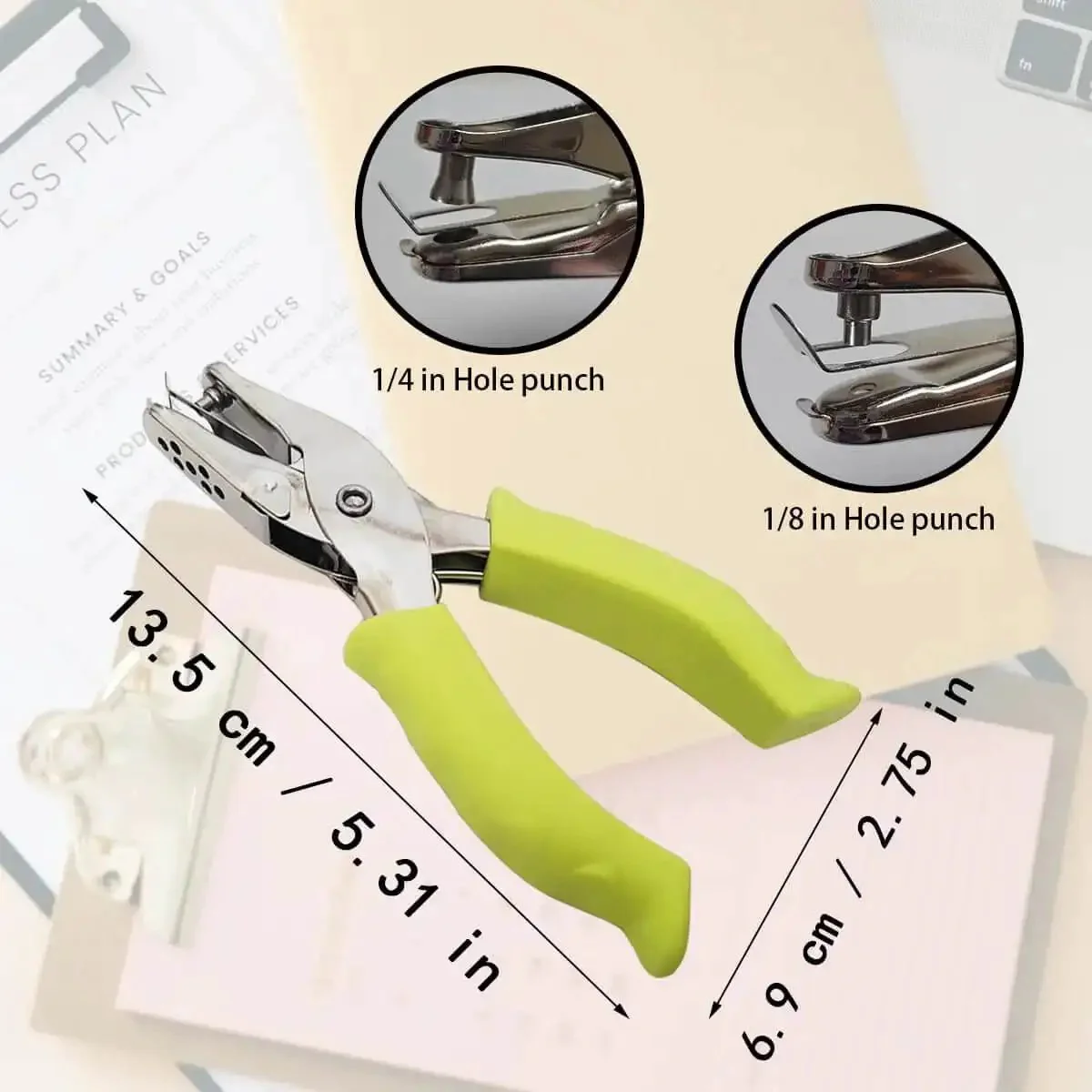 Soft Grip Hole Punch Set With Two Handy Mini Punches In One Quarter Inch And One Eighth Inch For Scrapbooks Home Office And School Projects Ideal For Scrapbook Pages Journals Card Making And DIY Crafts - Image 7
