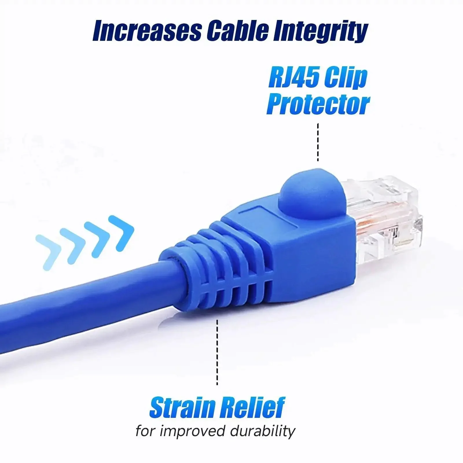 Soft PVC RJ45 Strain Relief Boots For Cat5 Cat5e Cat6 Cables Blue 100 Pack Easy Fit Protects Connectors From Dust And Bending Stress And Extends Patch Cable Life - Image 6