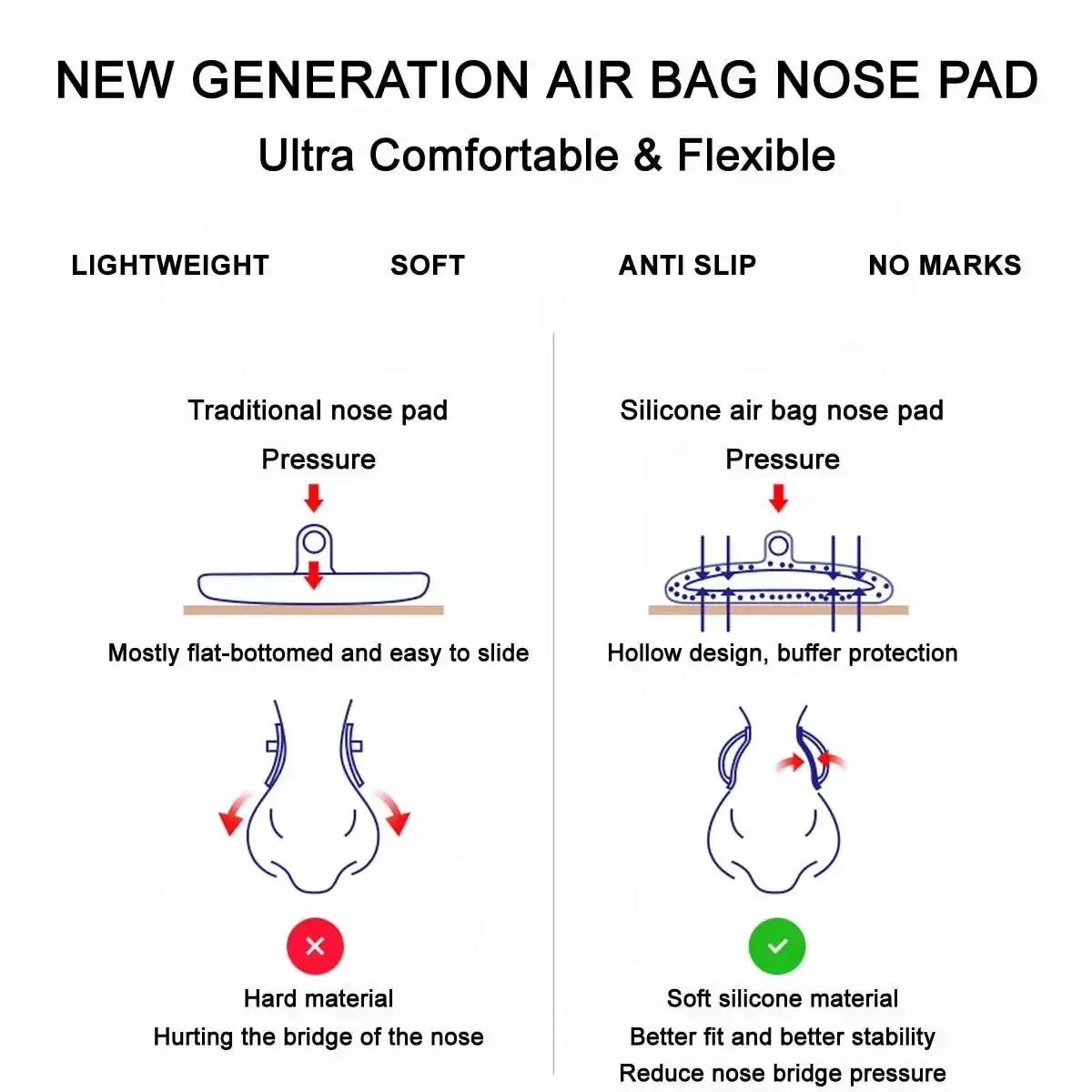 Soft Silicone Eyeglasses Nose Pads With Air Cushion For Ultra All Day Comfort No Slip 6 Pairs Screw In Metal Core Nose Pads Repair Kit With Micro Screwdriver Gold Finish - Image 6