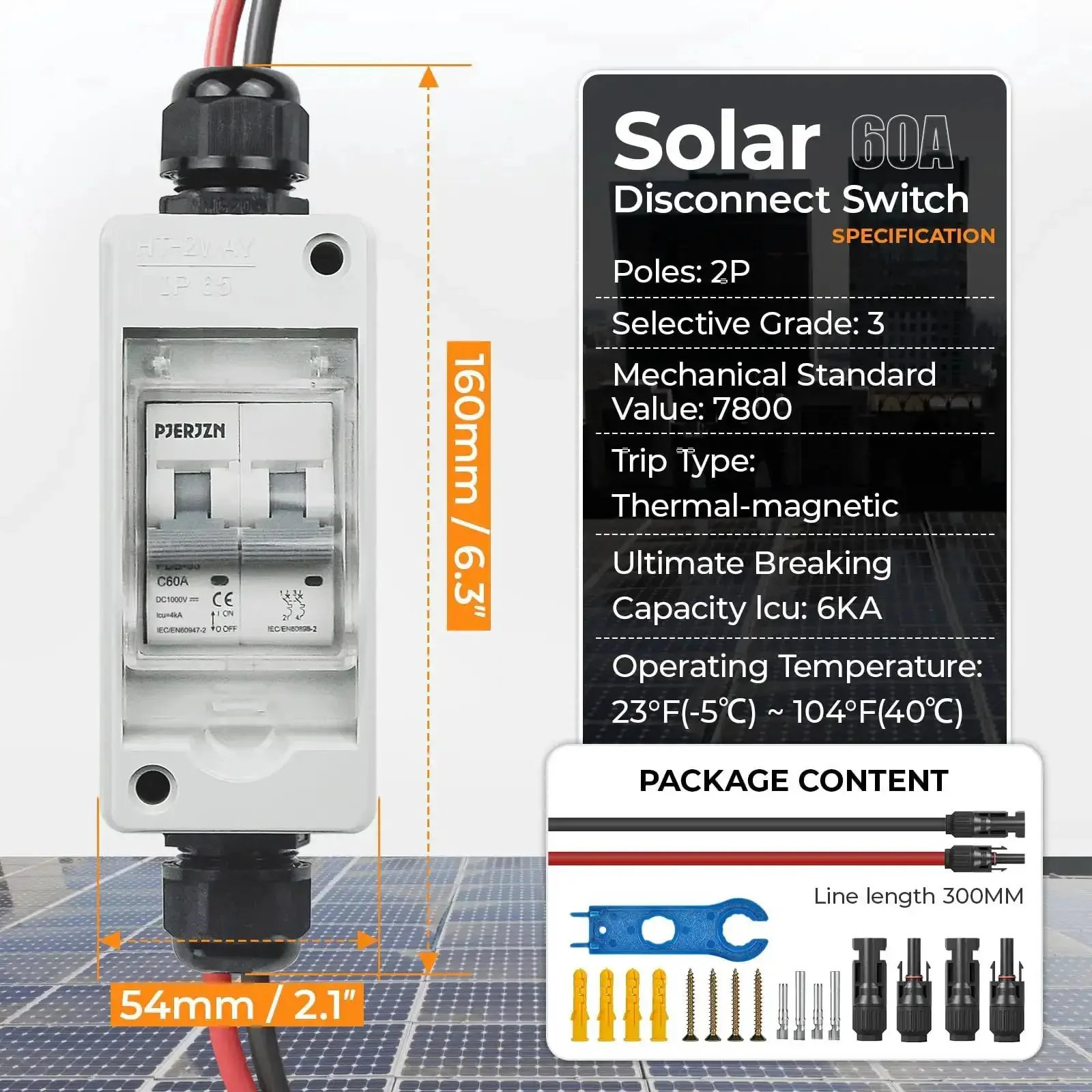 Solar Panel Disconnect Switch 1000V 60A Outdoor PV Breaker IP65 For Home Solar Systems And Battery Storage Built To Last With Copper Coil And Simple No Fuss Install Weatherproof Mini Circuit Breaker - Image 4