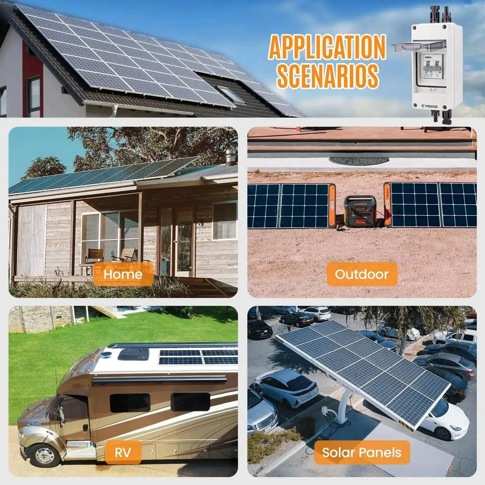 Solar Panel Disconnect Switch 1000V 60A PV Breaker Box Outdoor Enclosure For Solar PV Panels Home Battery Storage Heavy Duty Quick Install Ready To Use - Image 2