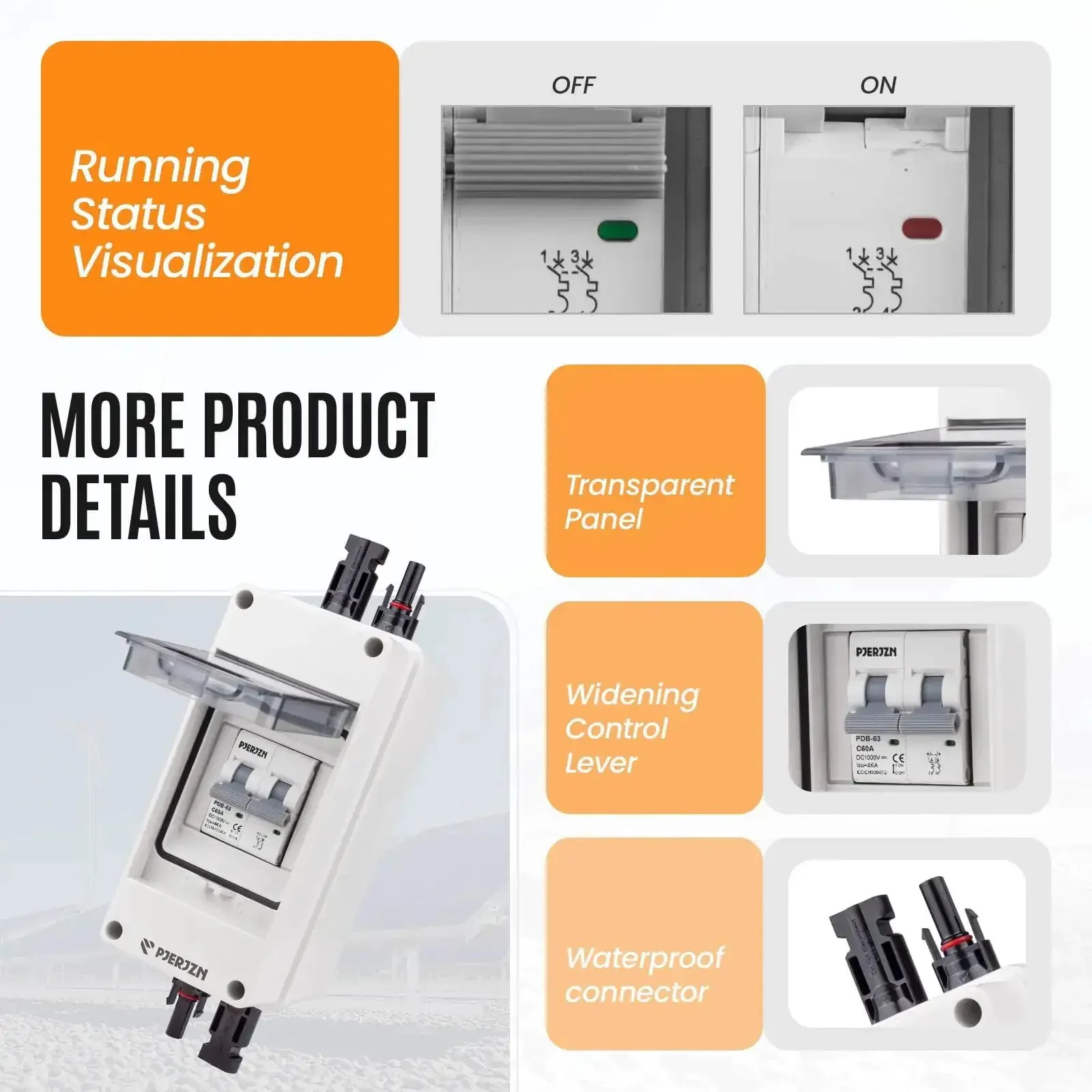 Solar Panel Disconnect Switch 1000V 60A PV Breaker Box Outdoor Enclosure For Solar PV Panels Home Battery Storage Heavy Duty Quick Install Ready To Use - Image 7