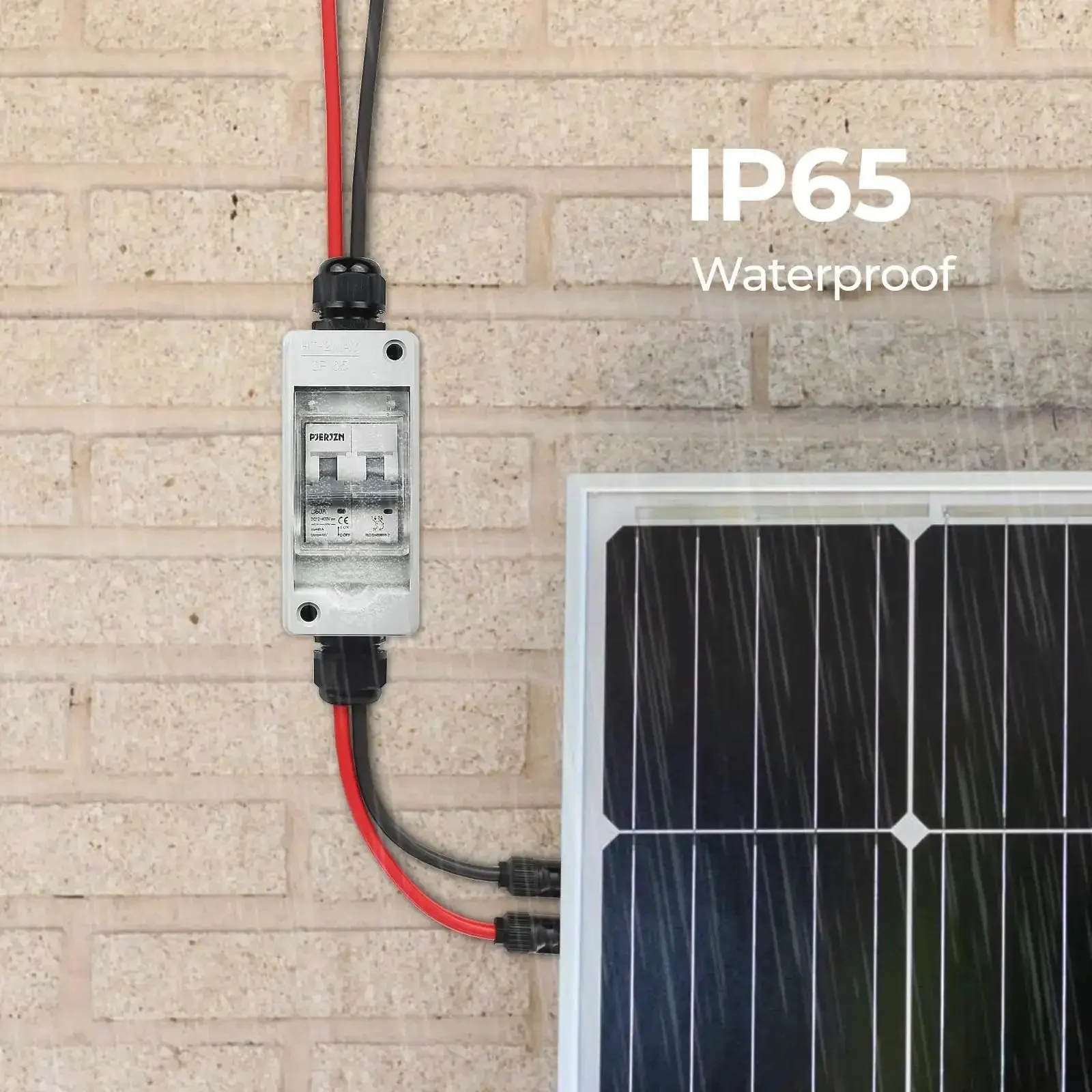 Solar Panel Disconnect Switch 400V DC And AC 20A Mini Breaker With DIN Rail Enclosure Outdoor Heavy Duty IP65 Weatherproof UV Resistant For Solar PV Systems And Home Battery Backup Easy Install - Image 2