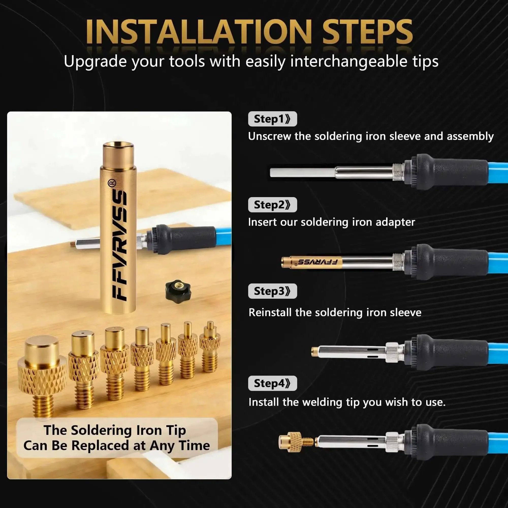 Soldering Tips And Heat Set Insert Kit For Thread Inserts M2 M2.5 M3 M4 M5 M6 M8 Soldering Iron Adapters Compatible With 900M T18 FX-888D Budget Friendly 3D Printer Component Toolkit - Image 7