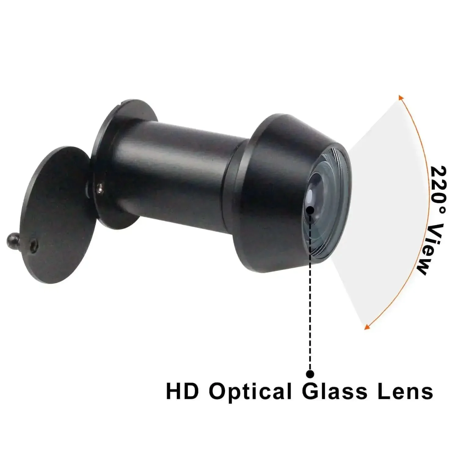 Solid Brass 220-Degree Door Viewer Peephole With Heavy Duty Rotating Privacy Cover Ultra Wide HD Lens Fits Doors From 1 3/8 To 2 23/64 Inches Great For Home Office Hotel Security Black - Image 6