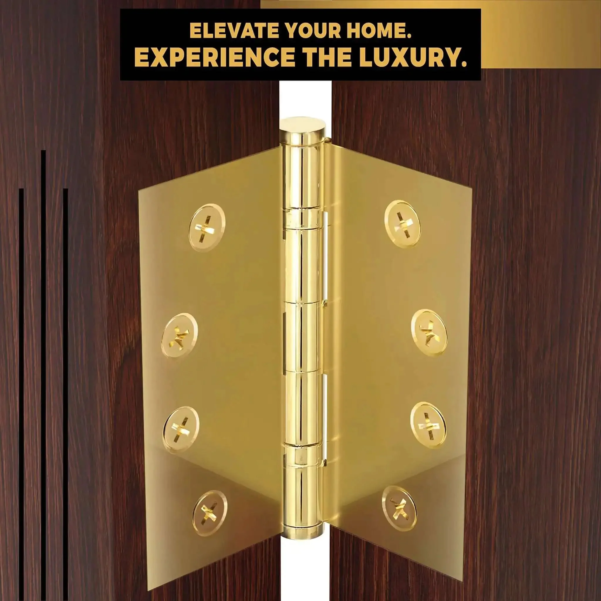 Solid Brass Ball Bearing Door Hinges Heavy Duty 4.5 x 4.5 Inch Polished Gold Finish Set Of 12 Hinges For Exterior Or Interior Doors With Smooth Operation And Long Life - Image 4