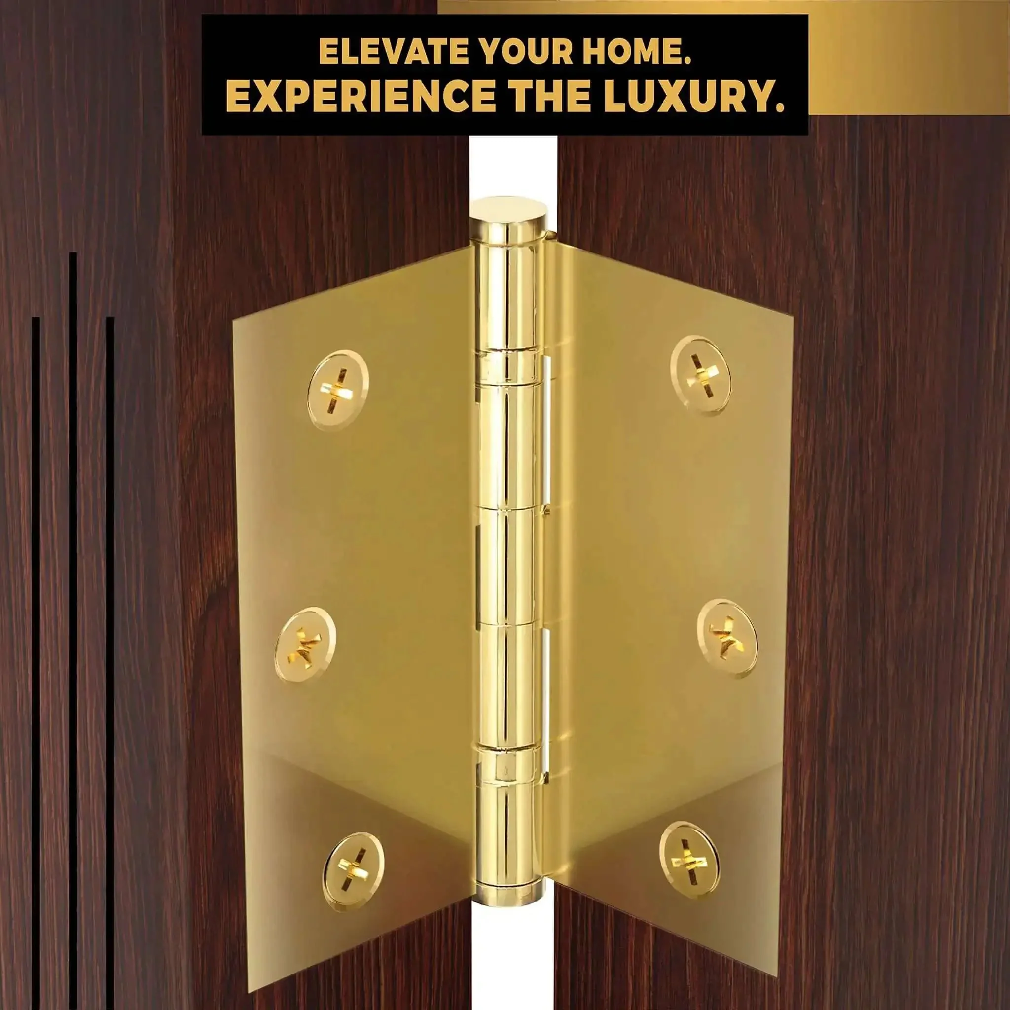 Solid Brass Ball Bearing Door Hinges, Heavy Duty Polished Gold Finish, 3.5 X 3.5 Inch, Smooth Operation For Heavy Doors, Durable Shiny Brass Hardware, Set Of 48 Hinges, Quick Install - Image 4