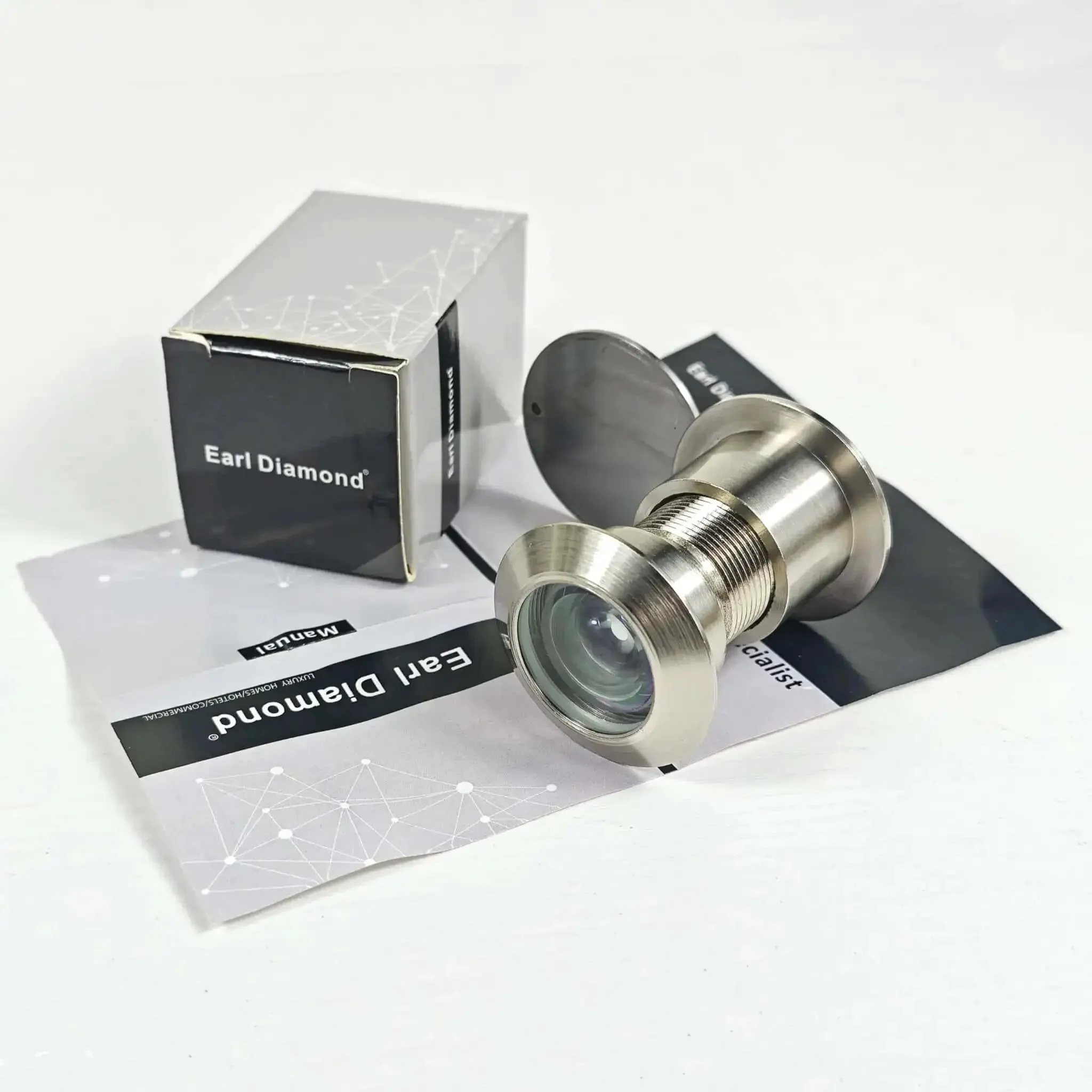 Solid Brass Door Peephole Viewer With 220 Degree HD Lens, Heavy Duty Privacy Cover, Built To Last, Fits Doors From About 1.65 Inches To 2.13 Inches Thick, Ideal For Home Office Or Hotel, Satin Nickel Finish - Image 6