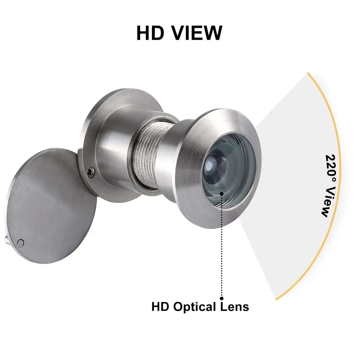 Solid Brass Door Peephole Viewer With 220 Degree HD Lens, Heavy Duty Privacy Cover, Built To Last, Fits Doors From About 1.65 Inches To 2.13 Inches Thick, Ideal For Home Office Or Hotel, Satin Nickel Finish - Image 7