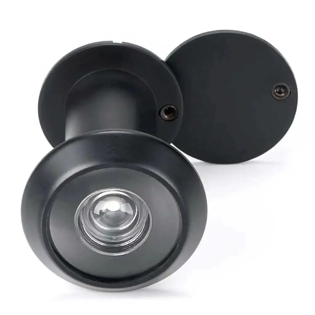 Solid Brass Door Peephole With 220 Degree View And Heavy Duty Rotating Privacy Cover For One And Three Eighths To Two And A Quarter Inch Doors Easy Install Beefy Black Door Viewer For Home Office And Hotel Use