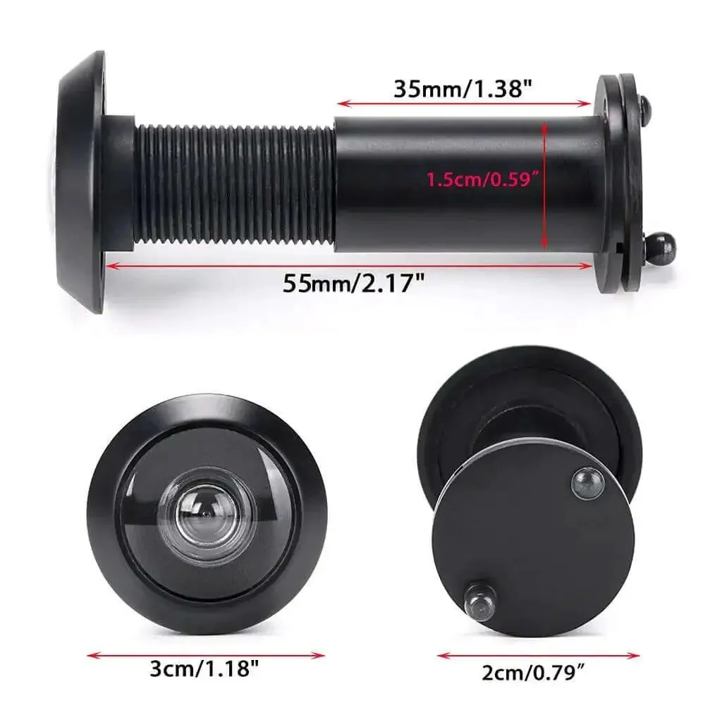 Solid Brass Door Peephole With 220 Degree View And Heavy Duty Rotating Privacy Cover For One And Three Eighths To Two And A Quarter Inch Doors Easy Install Beefy Black Door Viewer For Home Office And Hotel Use - Image 7