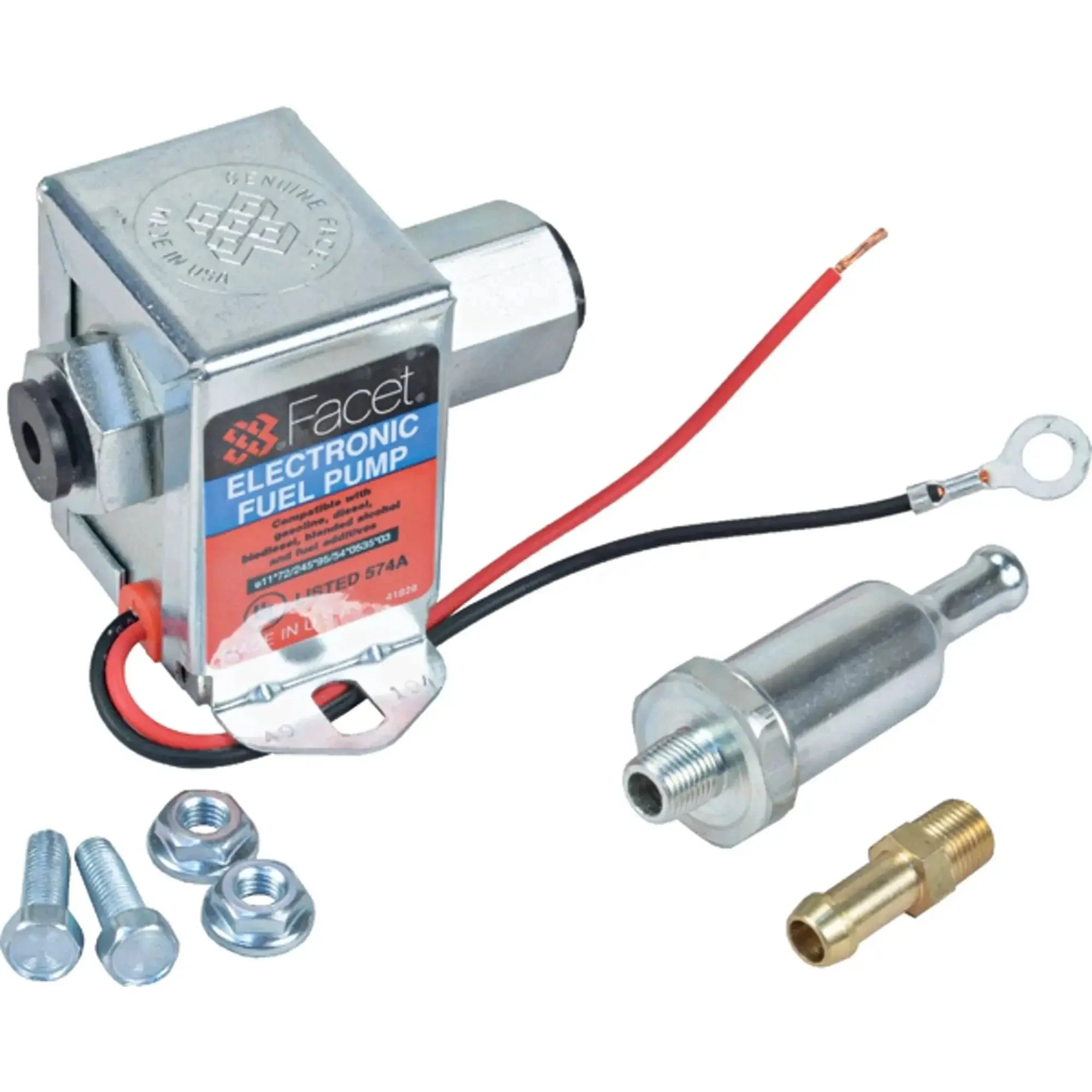 Solid State Fuel Pump Kit 12V 25 GPH With 1.5 To 4 Psi Shutoff, 12 Inch Minimum Dry Lift, Prime And Transfer Ready For Carbureted Cars, Vans, Light Trucks, Stationary Engines, And Gen-Sets