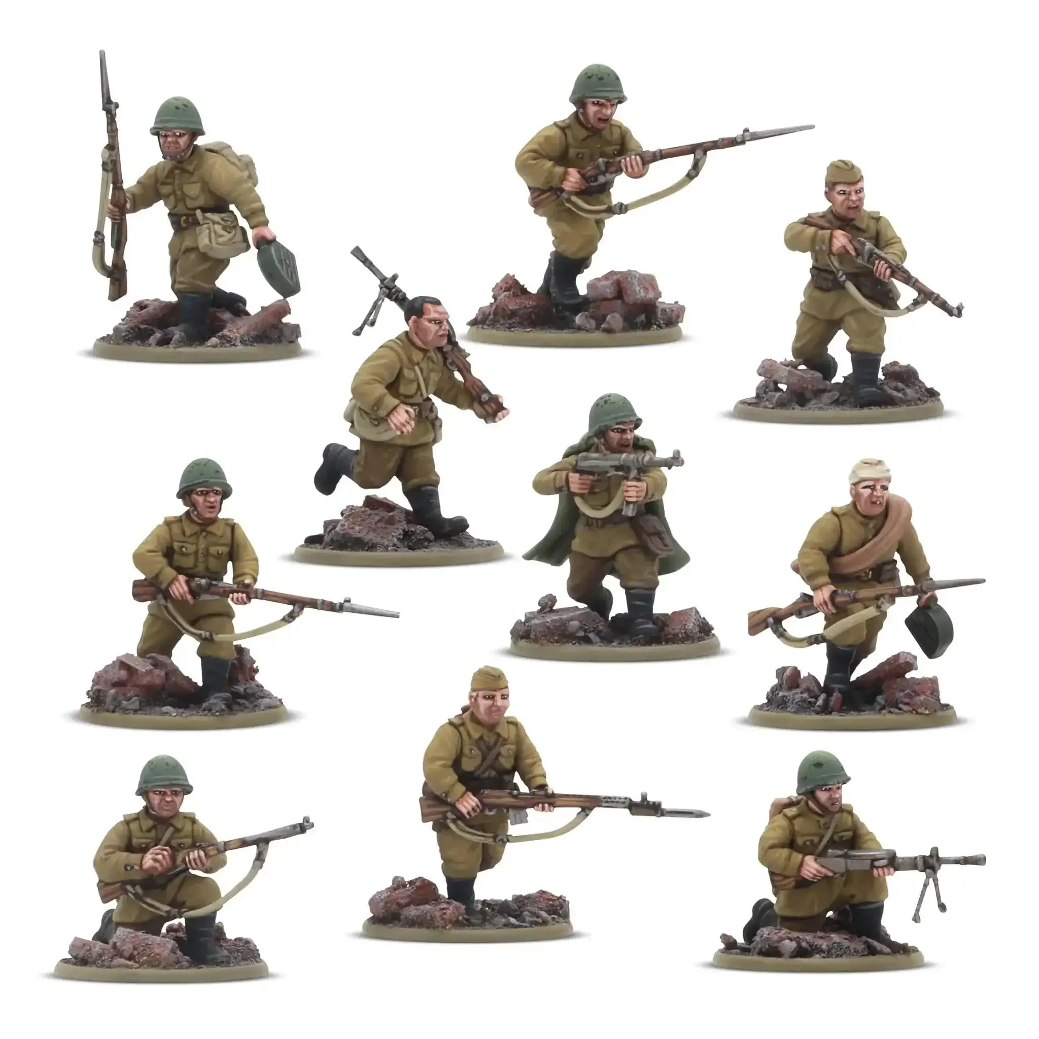 Soviet Army Infantry Platoon 28Mm Scale Plastic Miniatures For Bolt Action World War II Battle Games With Mosin Nagant Rifles And Carbines DPM Light Machine Guns PTRD Anti Tank Rifle And Command Options For Battle Ready Action - Image 8