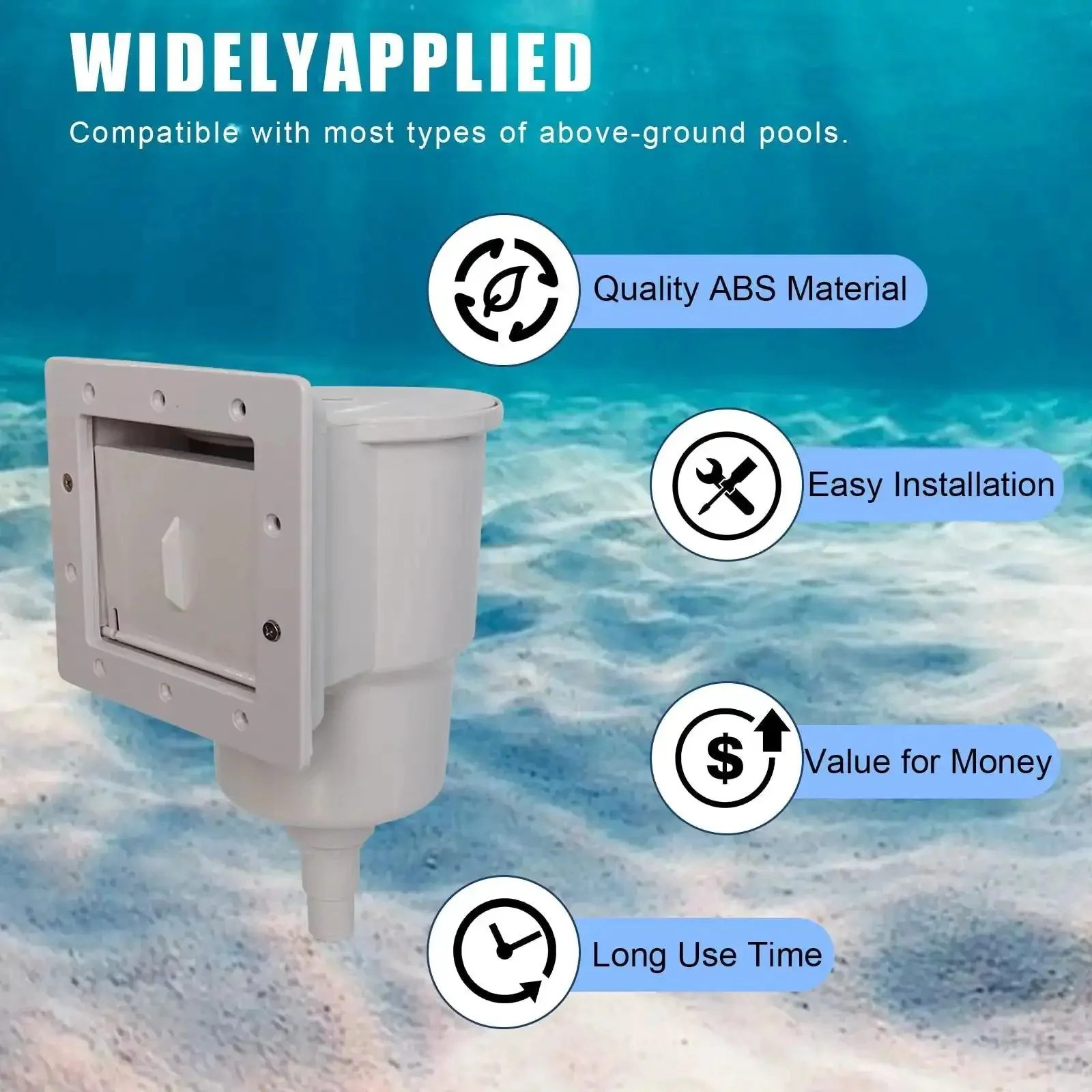 SP1091LX Above Ground Pool Skimmer Replacement Kit Dyna-Skim With Accessories For 6-Inch Standard Wall Openings Plug-And-Play Easy Install Debris Removal And Leaves Cleanup, Hayward Compatible Skimmer Parts - Image 2